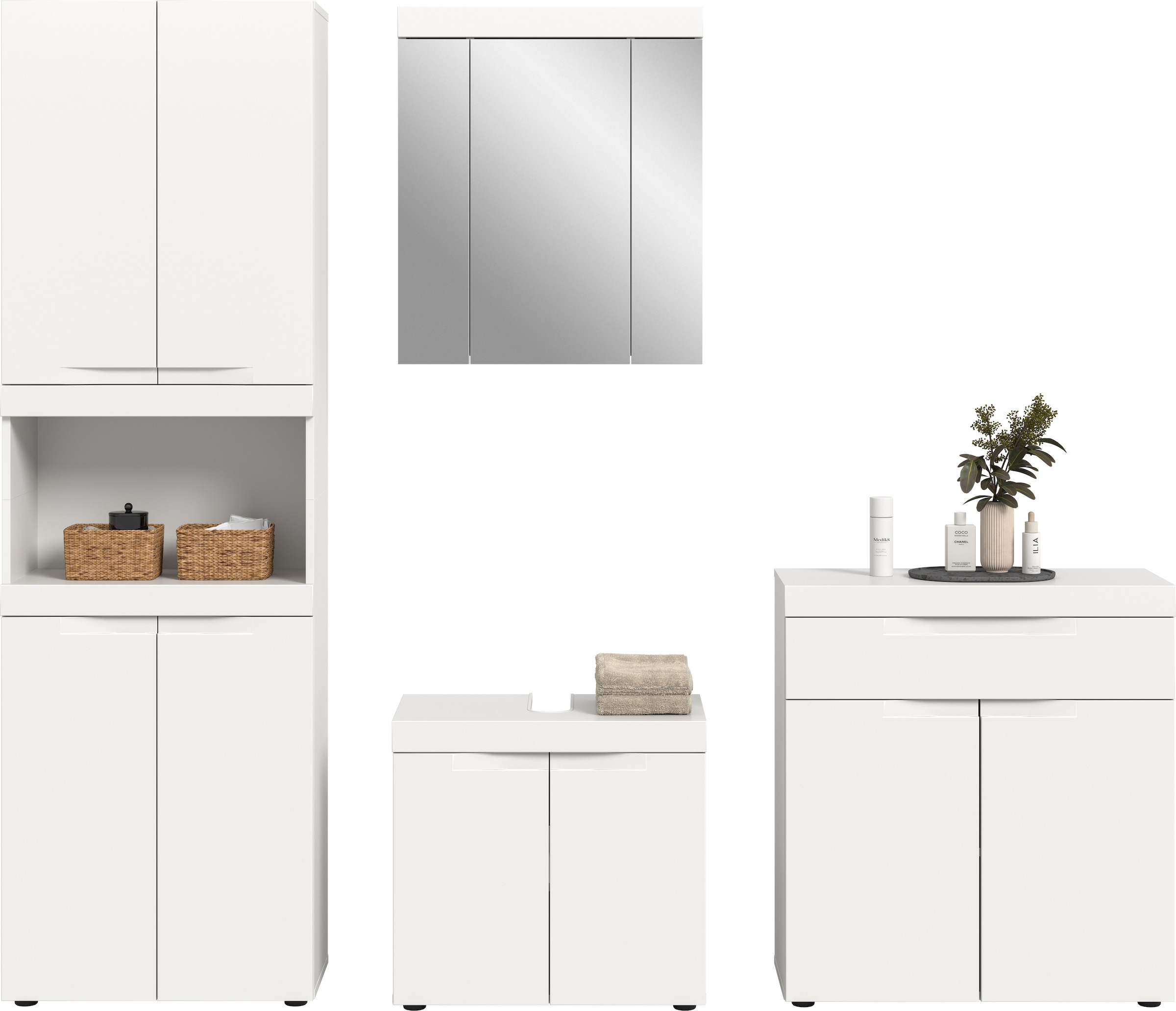 OTTO home Badmöbel-Set »MAOI, 4-teilige Badkombination, hochwertige MDF Front«