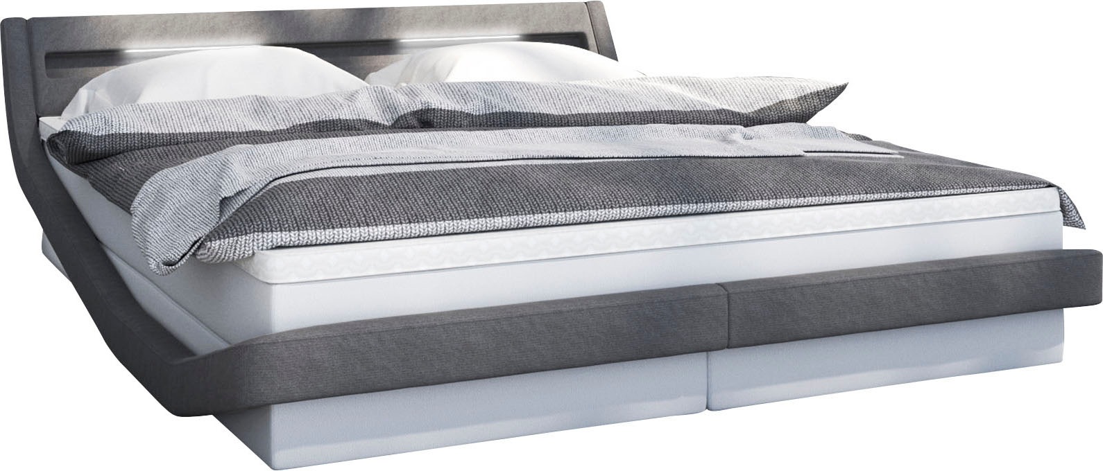 2. Bild von SalesFever Polsterbett, LED-Beleuchtung mit Farbwechsler, Bett inklusive Matratze und Topper