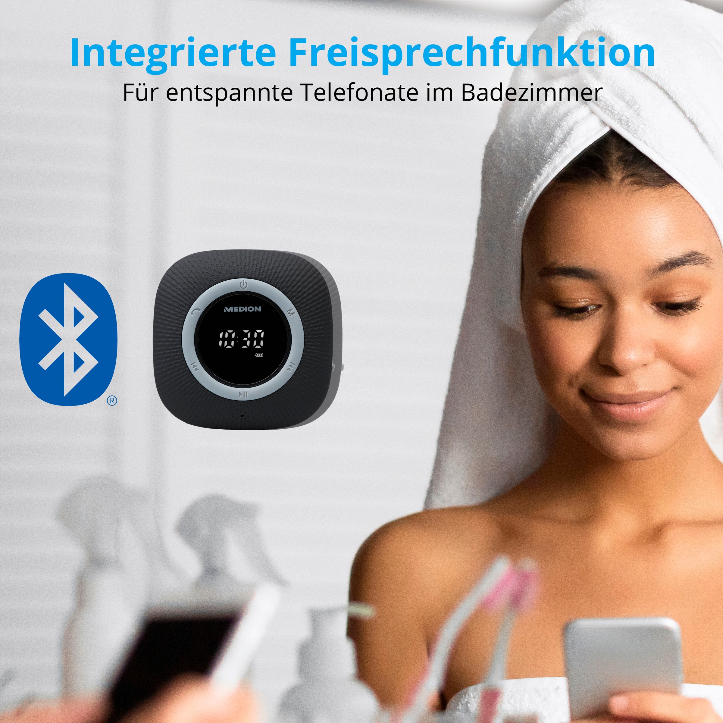 Medion® Digitalradio (DAB+) »LIFE® P66096 (MD 43881) Dusch-«, (Bluetooth UKW mit RDS 3 W)