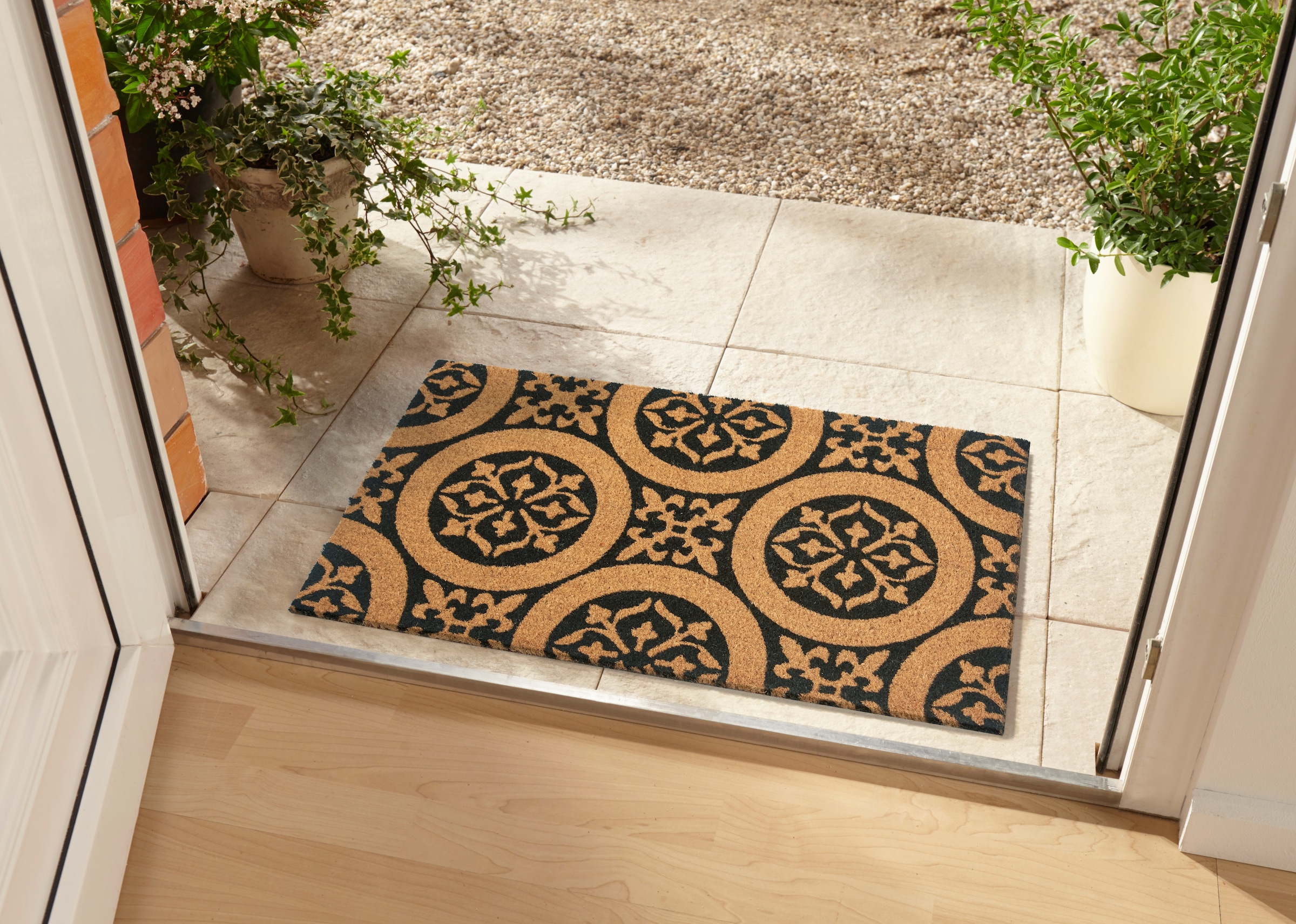 HANSE Home Fußmatte »Ornaments, Türmatte«, rechteckig, 15 mm Höhe, Kokos, Schmutzfangmatte, Outdoor, Rutschfest, Innen, Kokosmatte, Flur