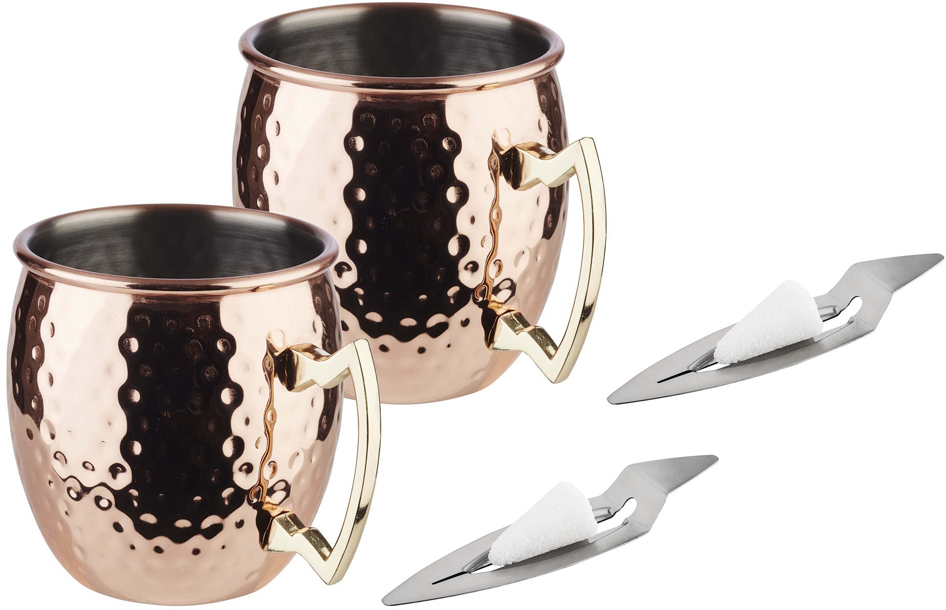 APS Becher »Moscow Mule« 2 Becher im Kupferlook, inkl. 50 Mini-Zuckerhüte + 2 Mini-Feuerzangen kupferfarben 0