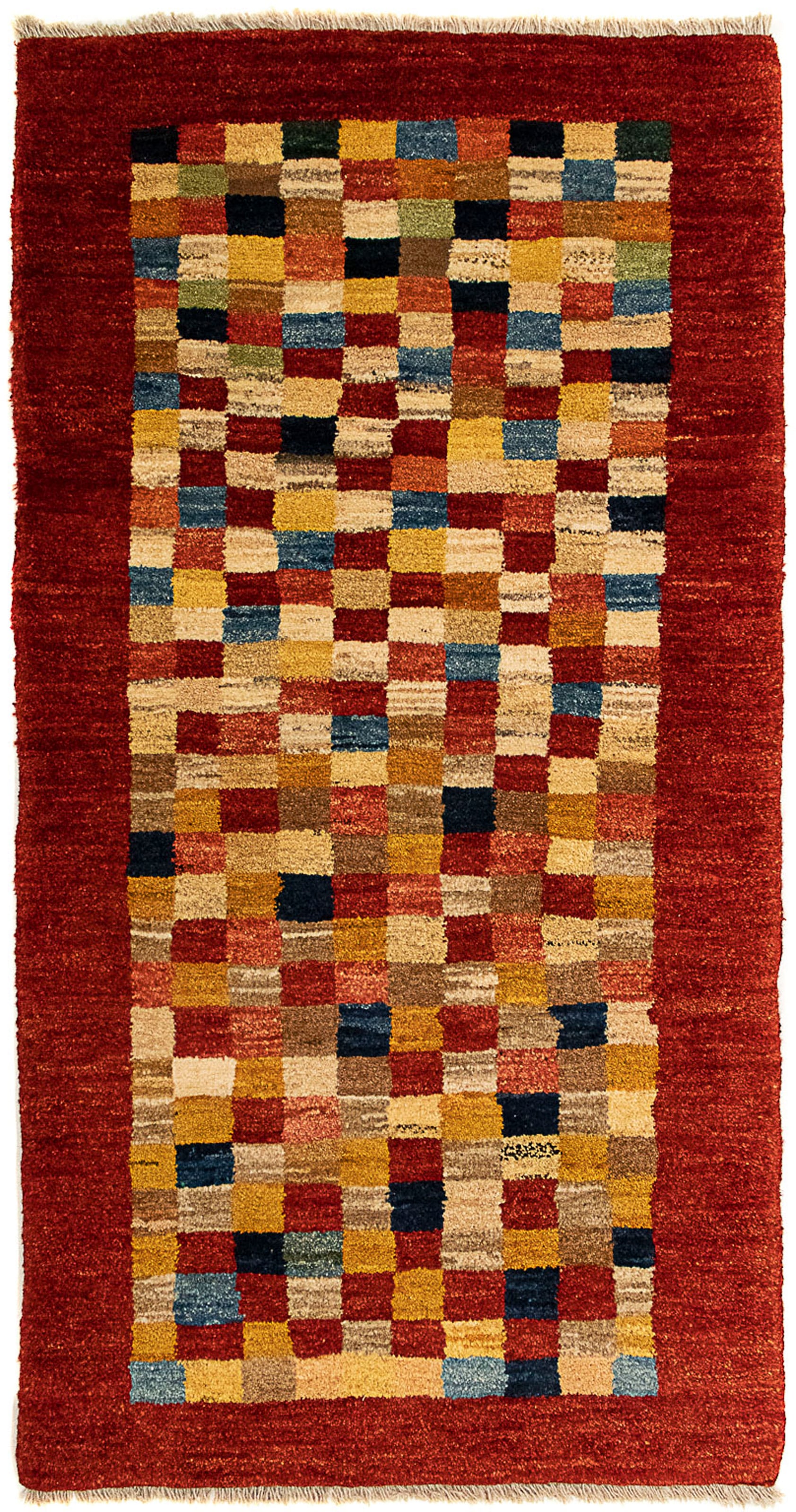 morgenland Wollteppich »Gabbeh - Perser - 139 x 72 cm - dunkelrot«, rechtec günstig online kaufen