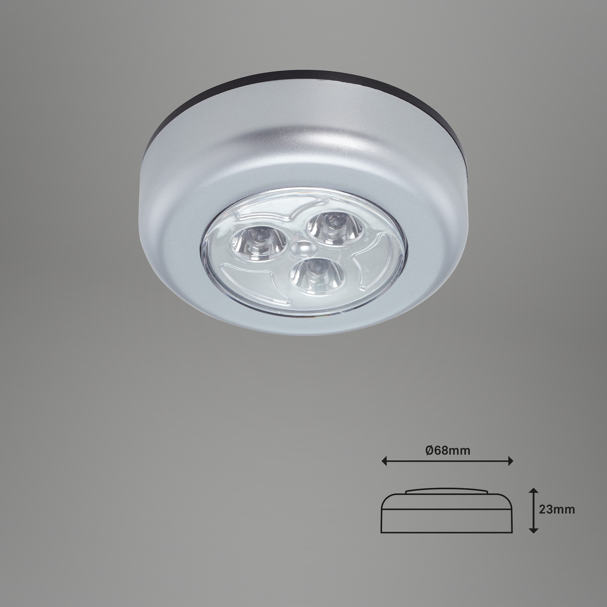 Briloner Leuchten LED Unterbauleuchte »LED Push Light, titanfarbig, 5er-Set, je 3xLED«, Leuchtmittel LED-Modul | LED fest integriert