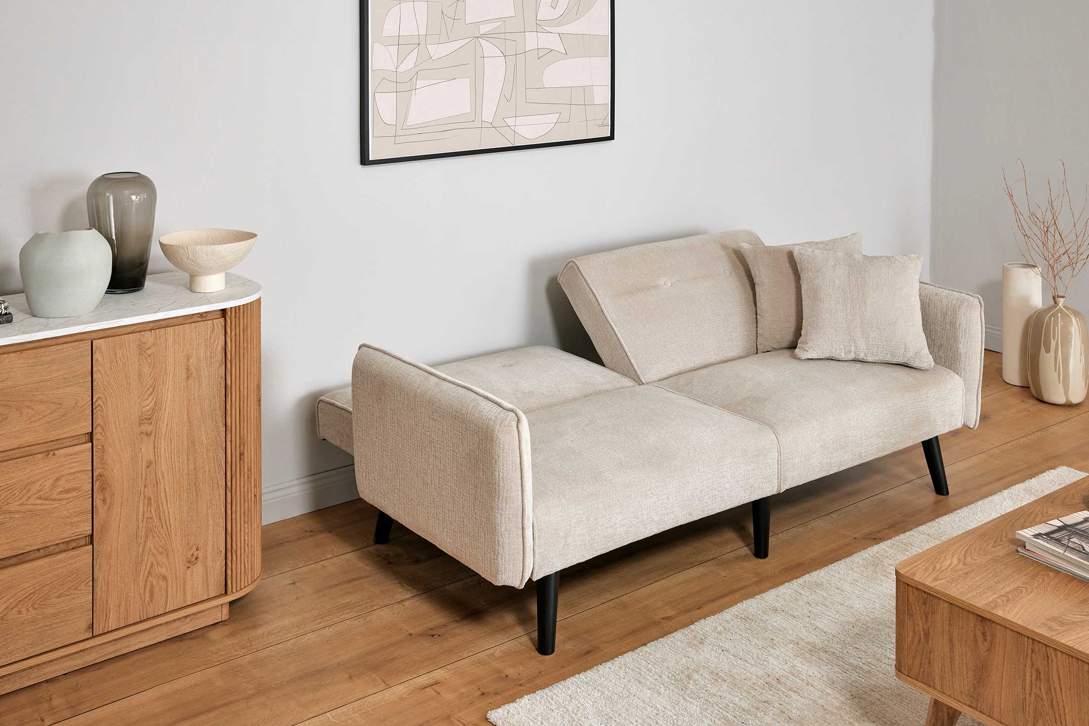 Jahnke Schlafsofa »CHILLAX DOT« mit Relax-und Schlaffunktion, inkl. Kissen, Breite 191 cm