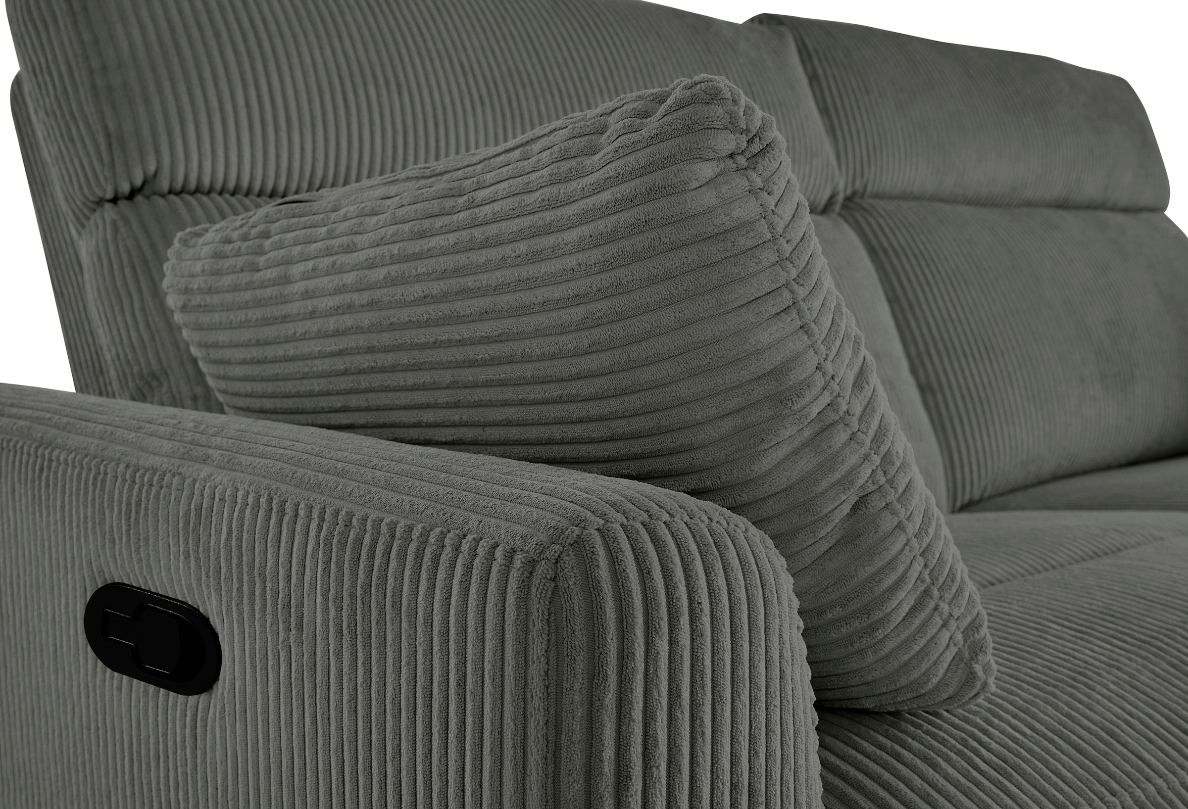 INOSIGN Ecksofa »JENNA, L-Form,  209cm, manuelle u. elektrische Funktion, mit USB A/C,« Liegefunktion 105°-150°, Federkern, Cord