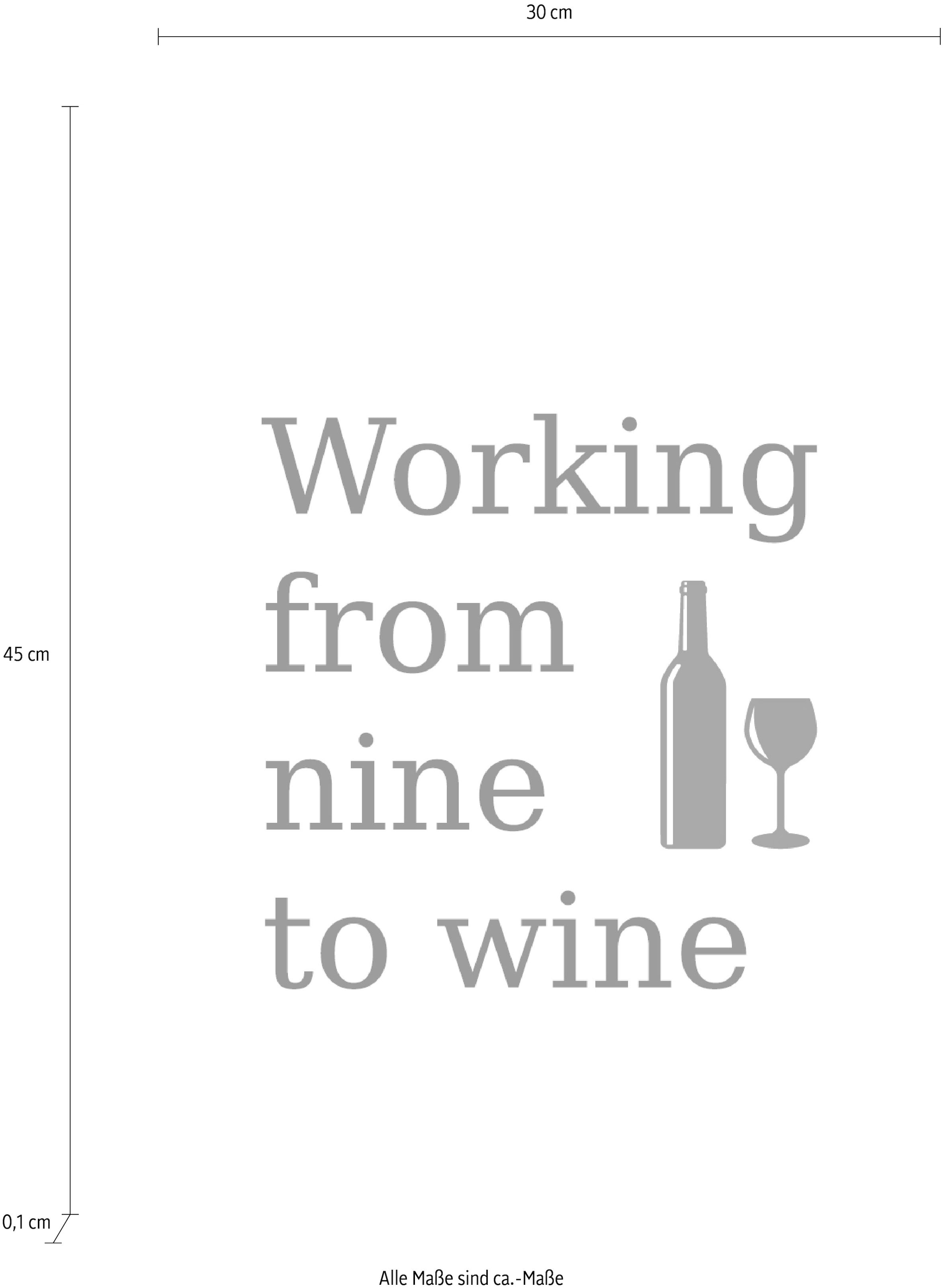 queence Wanddekoobjekt »wine«, Stahlschild, Blechschild, Spruch, Witzig, Wanddeko, retro, 20x30cm