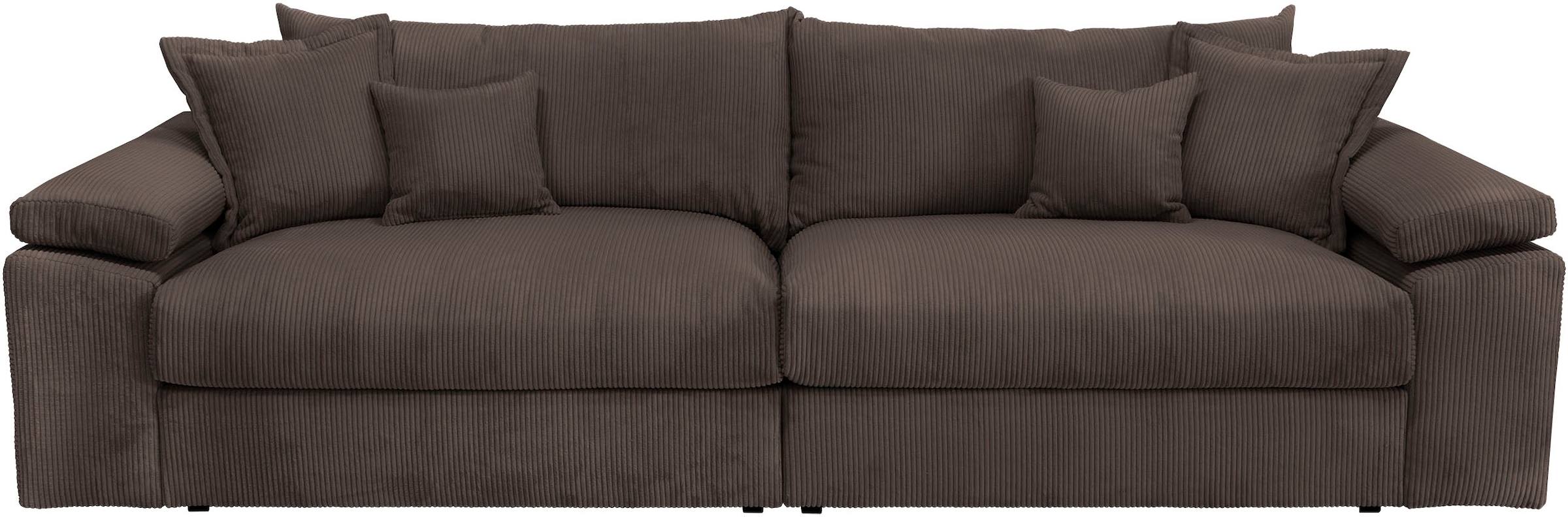Home affaire Big-Sofa »Soft&Cosy XL, B: 246 cm - OTTO. Verlässliche Qualität.« Mega-Sofa, Cord oder Chenille-Struktur, mit Federkern & 4 Zierkissen