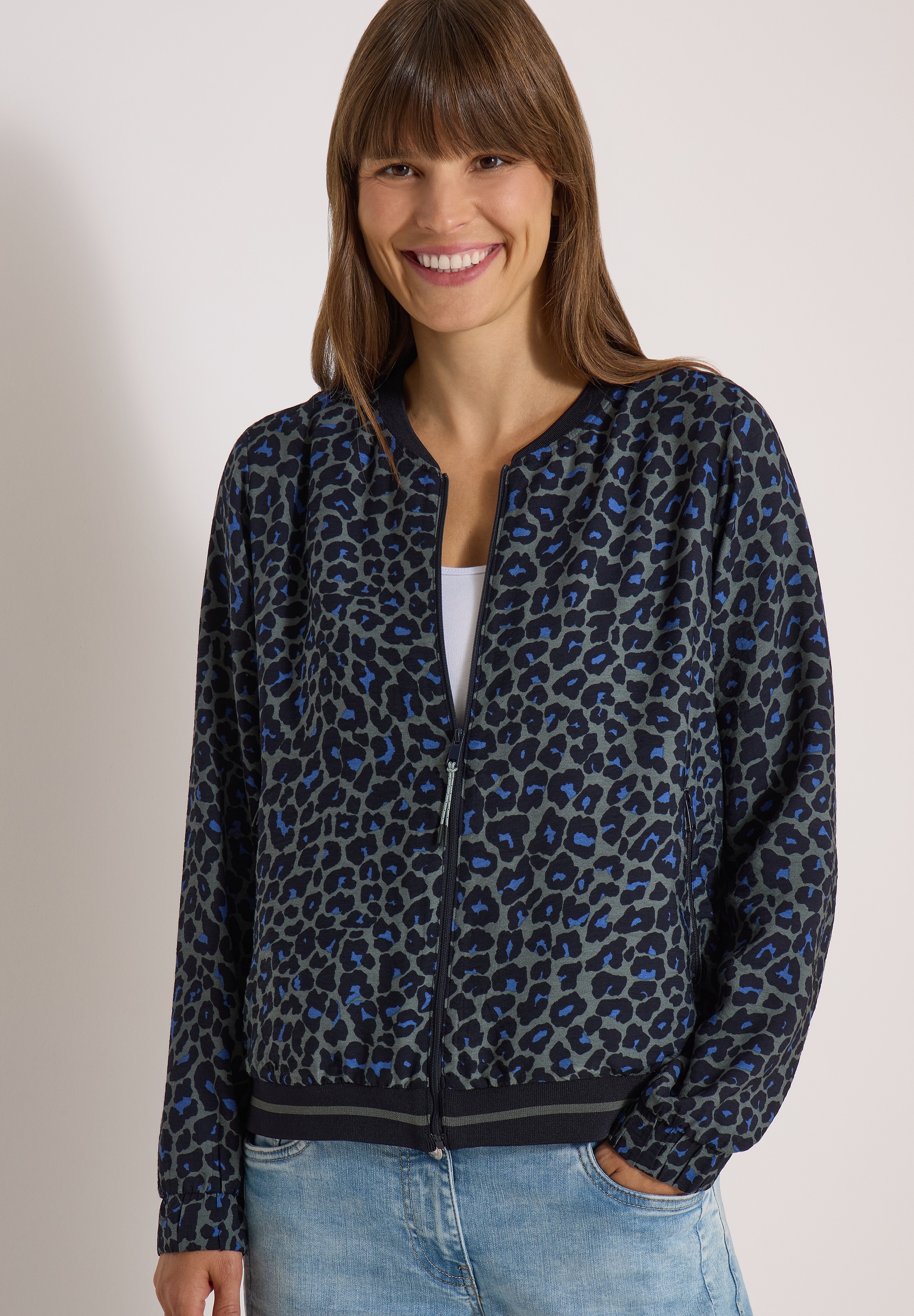 Cecil Blouson Elastikbund, Viskosemischung, Animal Print