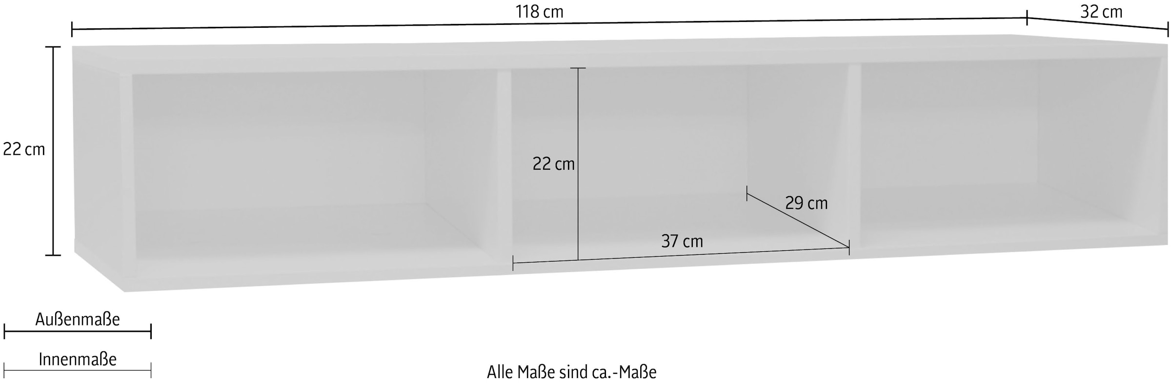 Mäusbacher Hängeregal »Bonnie«, Breite/Höhe 118 cm senkrecht oder waagerecht  auf Raten kaufen
