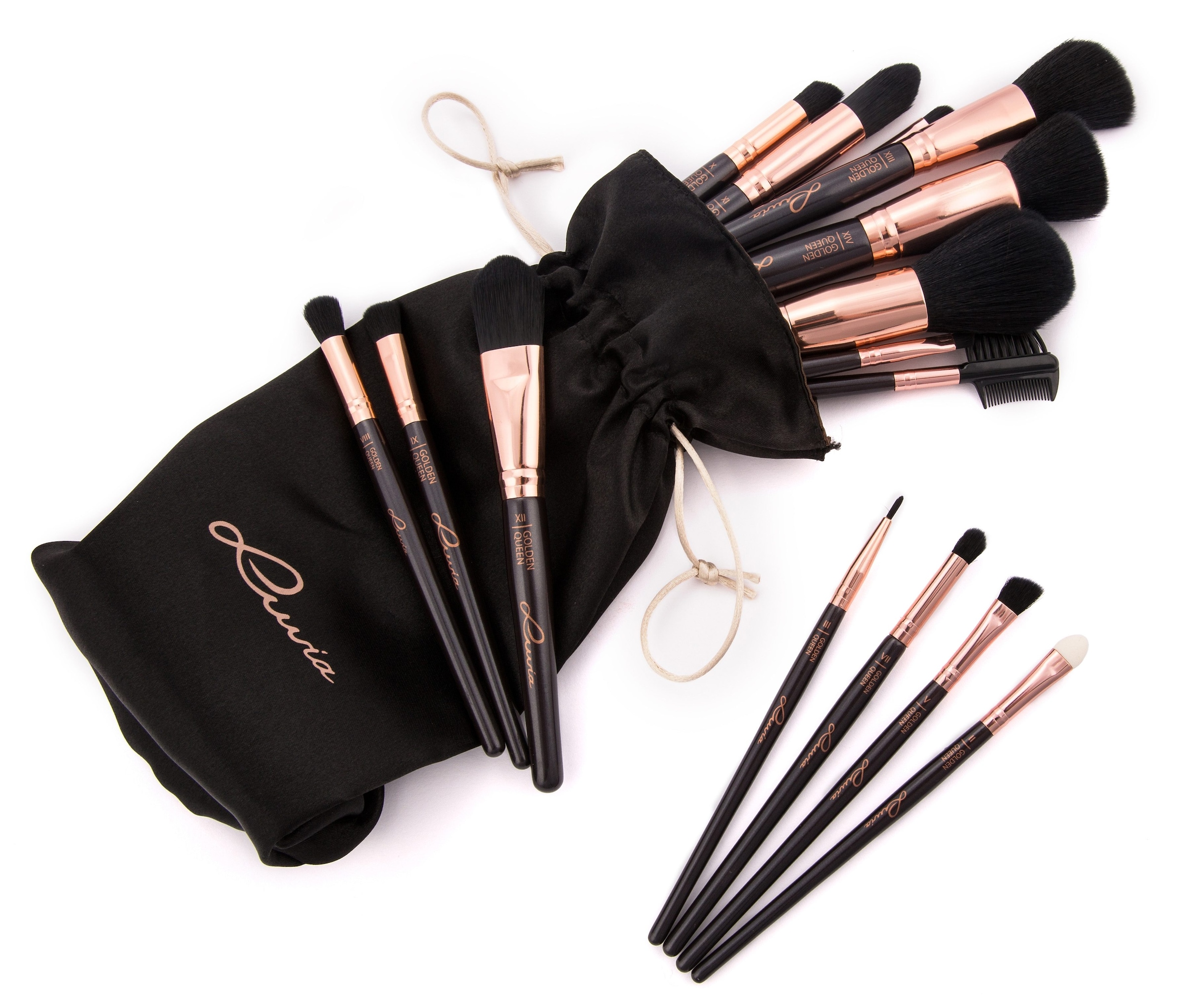 Luvia Cosmetics Kosmetikpinsel-Set »Golden Queen«, vegan tlg., kaufen online mit (15 Pinselhalter)