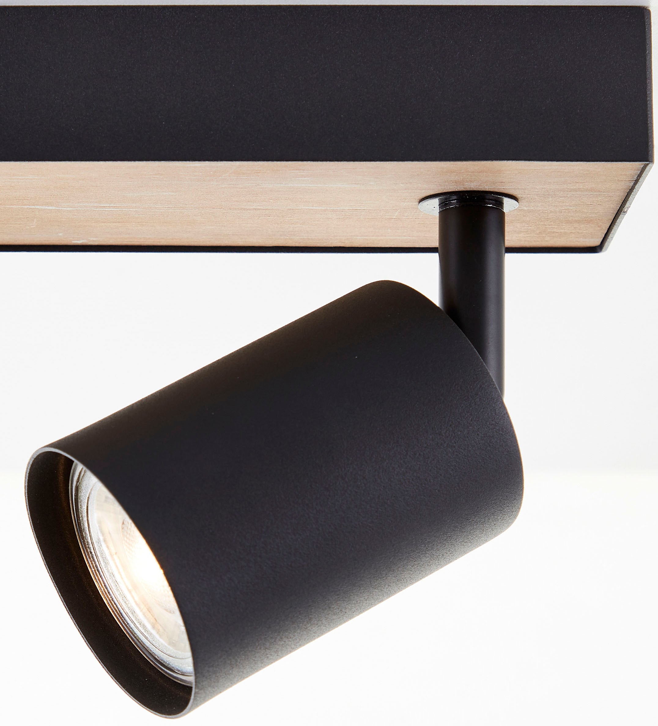 Brilliant Deckenstrahler »Jello Wood«, 2 flammig, Leuchtmittel GU10 | LED wechselbar, Spotbalken schwenkbar, 15x24x8 cm, GU10, 345lm, 3000K, Metall/Holz