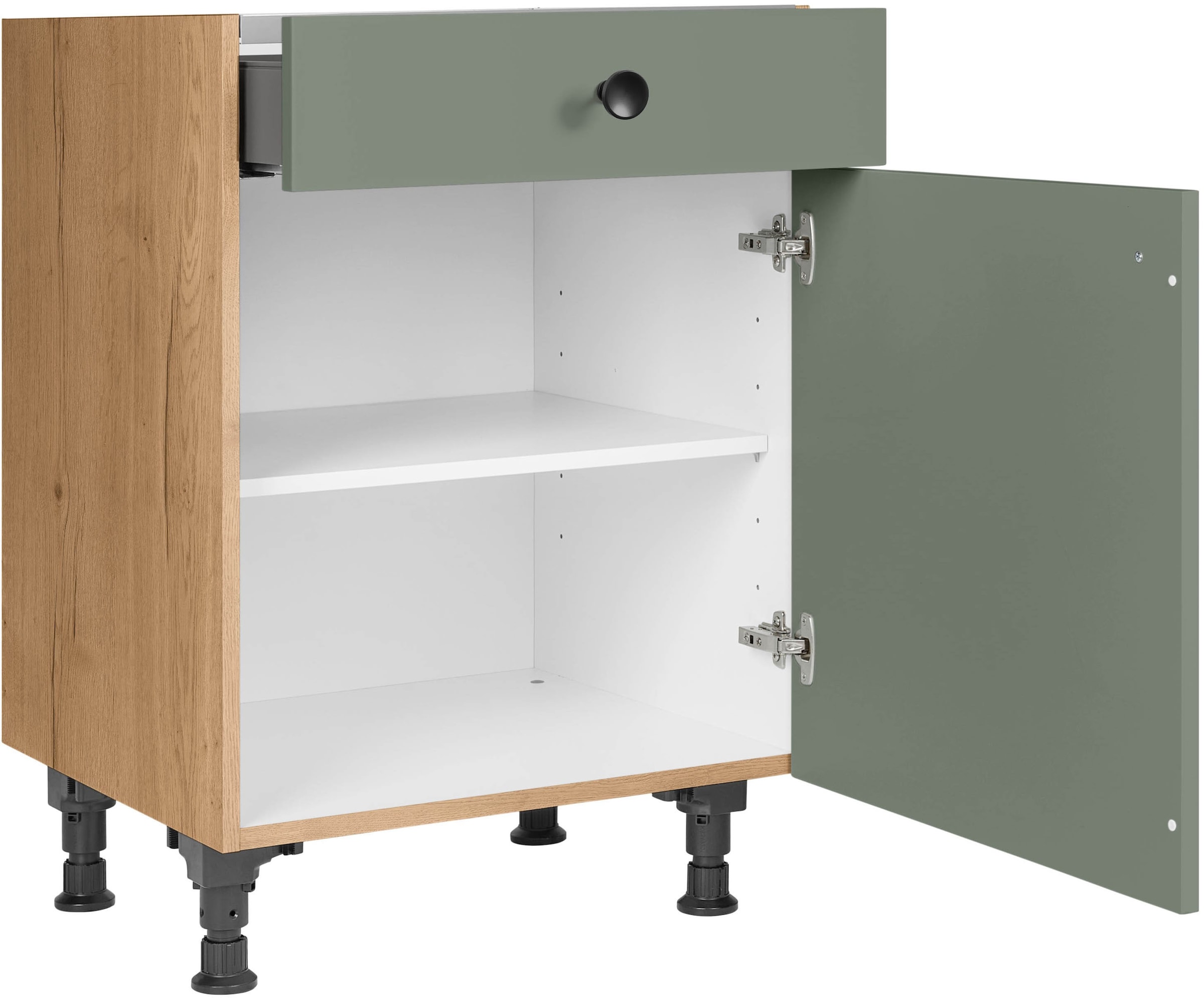 nobilia® Kochfeldumbauschrank »"Cascada", mit Schukasten und Tür, Ausrichtung wählbar«, vormontiert, Breite 60 cm