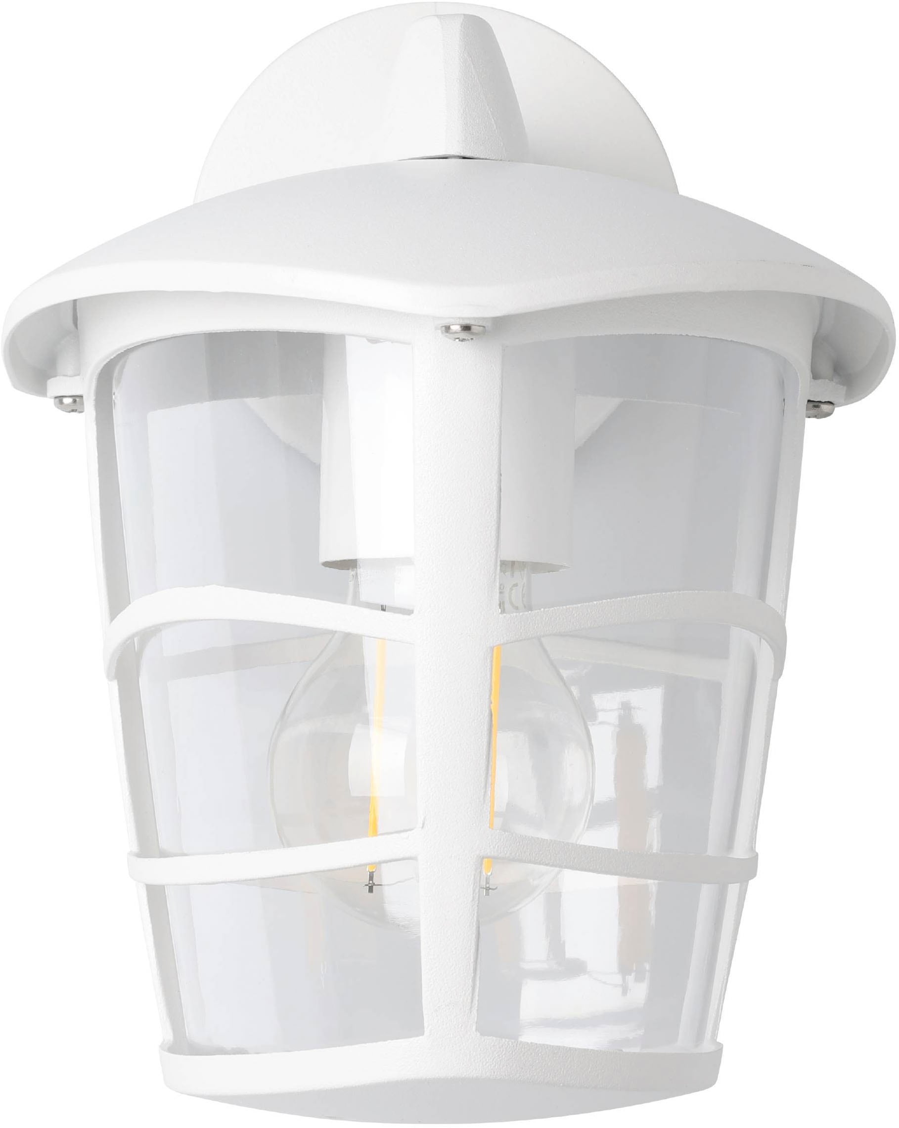 EGLO Wandleuchte »Aloria Außen-Wandlampe, Außenleuchte, Aluguss, Kunststoff, E27, IP44« E27 1 Stk. Wand-/Deckenleuchte - L17 x H22,5 x AL19 cm - weiß - 1X60W exkl.