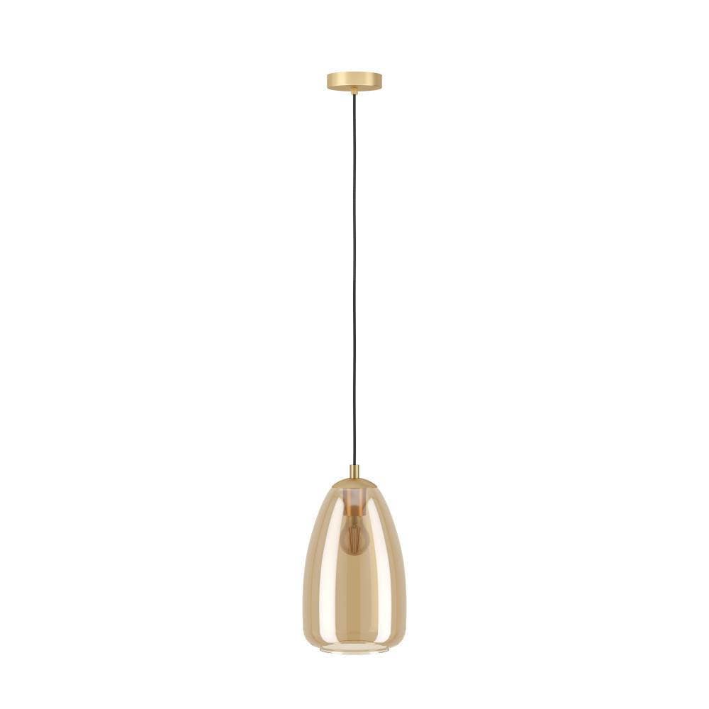EGLO Hängeleuchte »ALOBRASE Pendellampe, Stahl und Glas, Esstischlampe, E27, IP20, Lampe«, 1 flammig, Leuchtmittel E27 | ohne Leuchtmittel, Elegante Hängelampe für Esszimmer, Küche oder Wohnzimmer