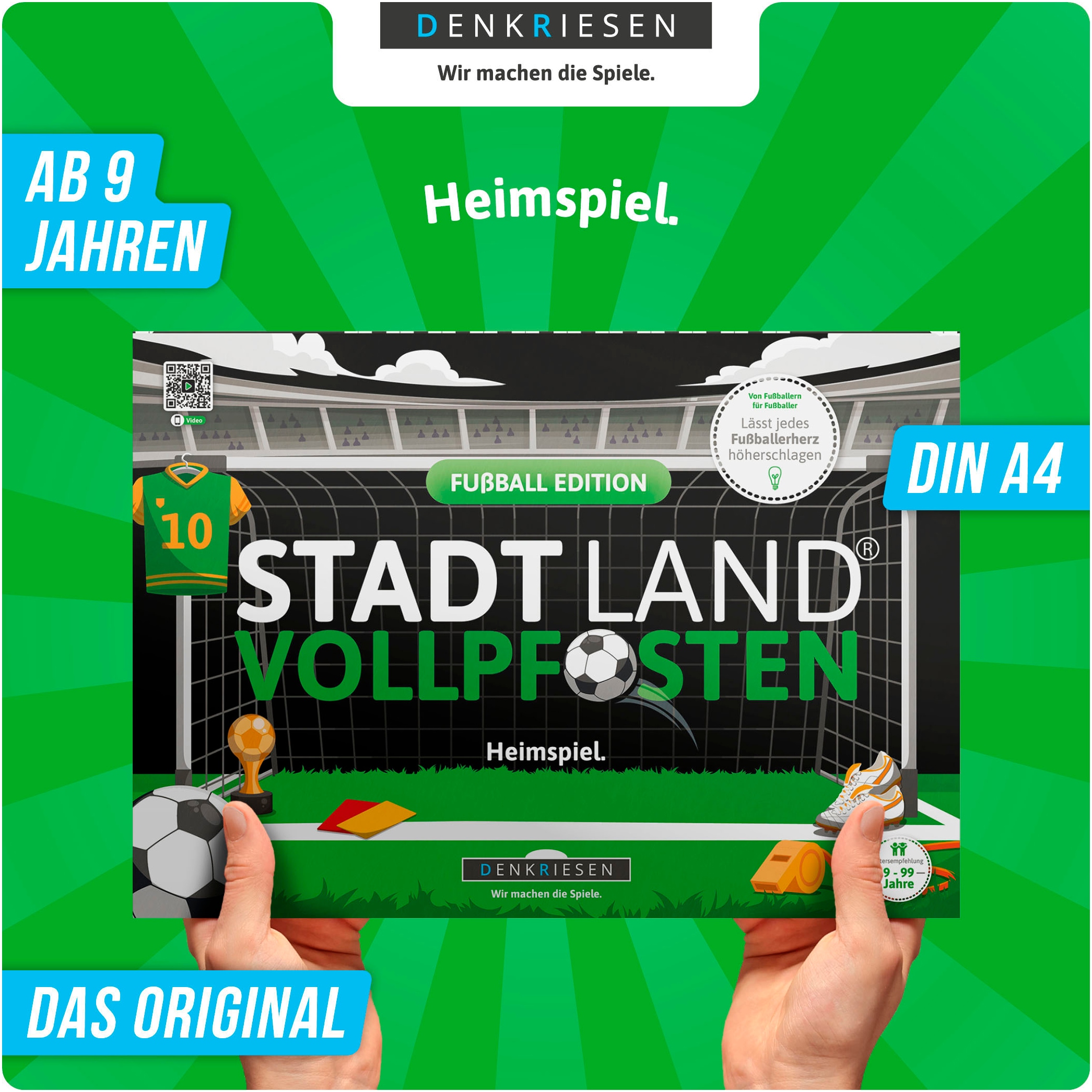 Denkriesen Spiel »Stadt Land Vollpfosten® Fußball Edition "Heimspiel."« Spielblock; Made in Germany