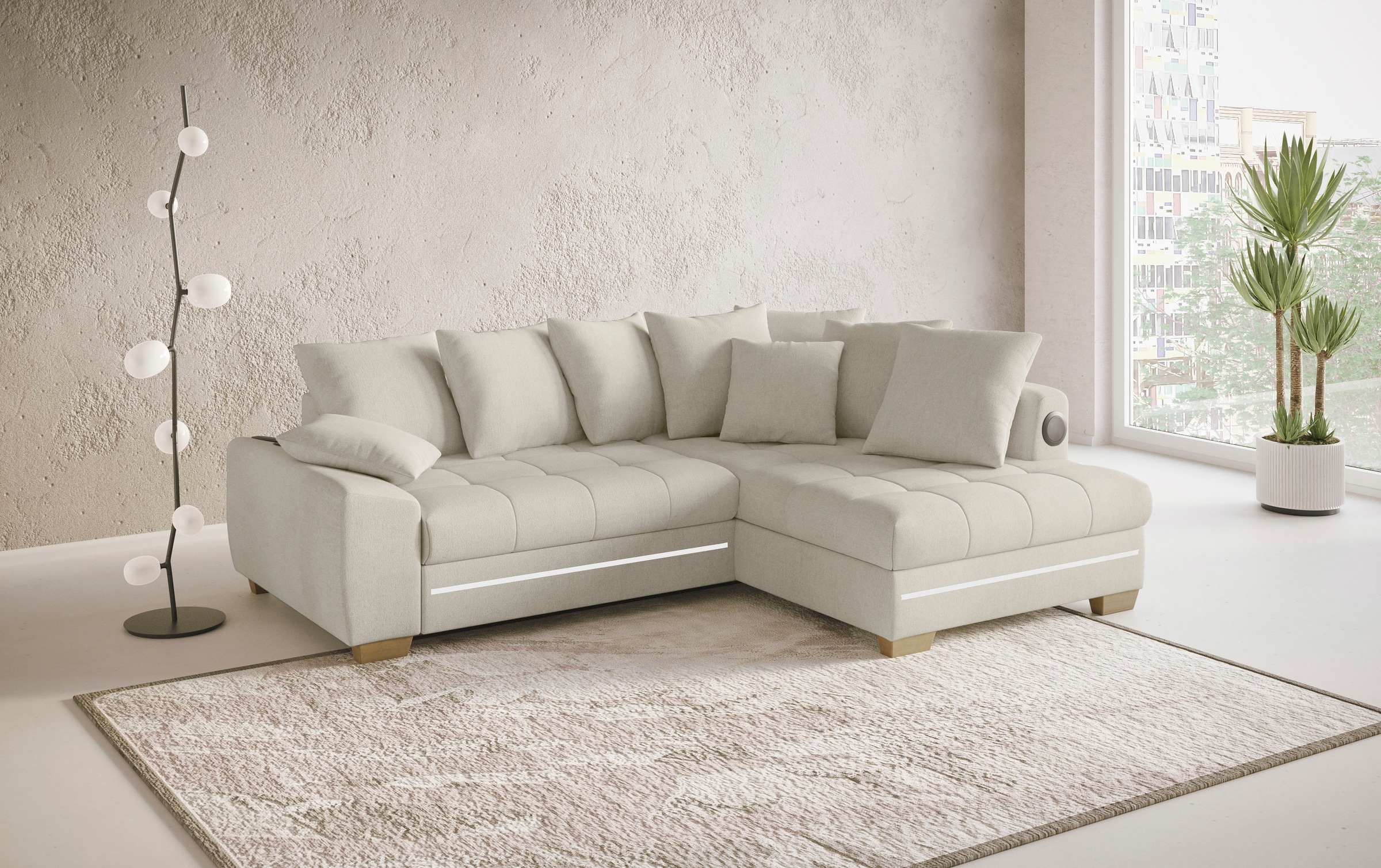 Mr. Couch Ecksofa »Nikita II, L-Form«, mit Kaltschaum, RGB-LED, Soundsystem günstig online kaufen