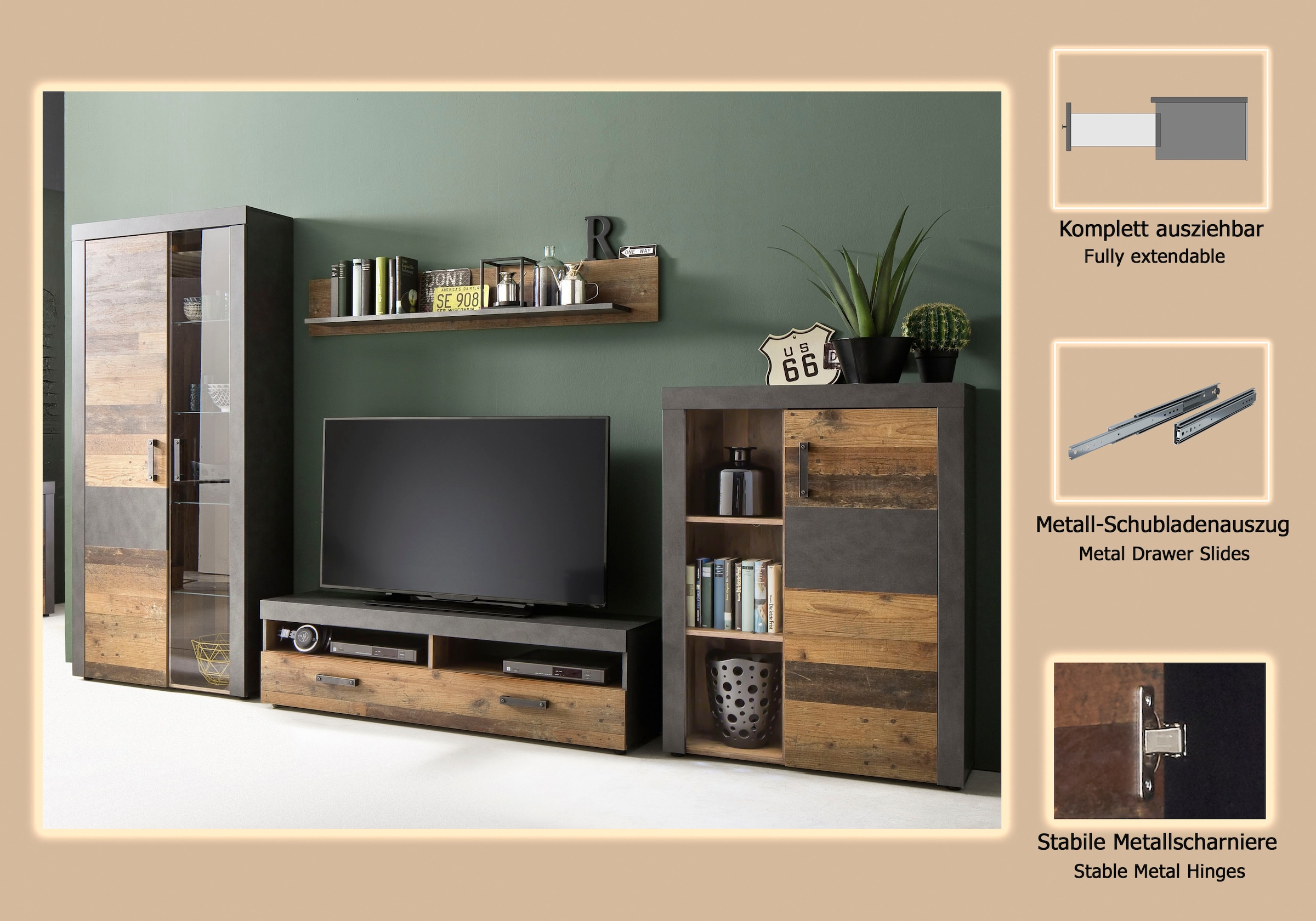 Home affaire Wohnwand »Ilana« Set, 4 Stk. tlg.