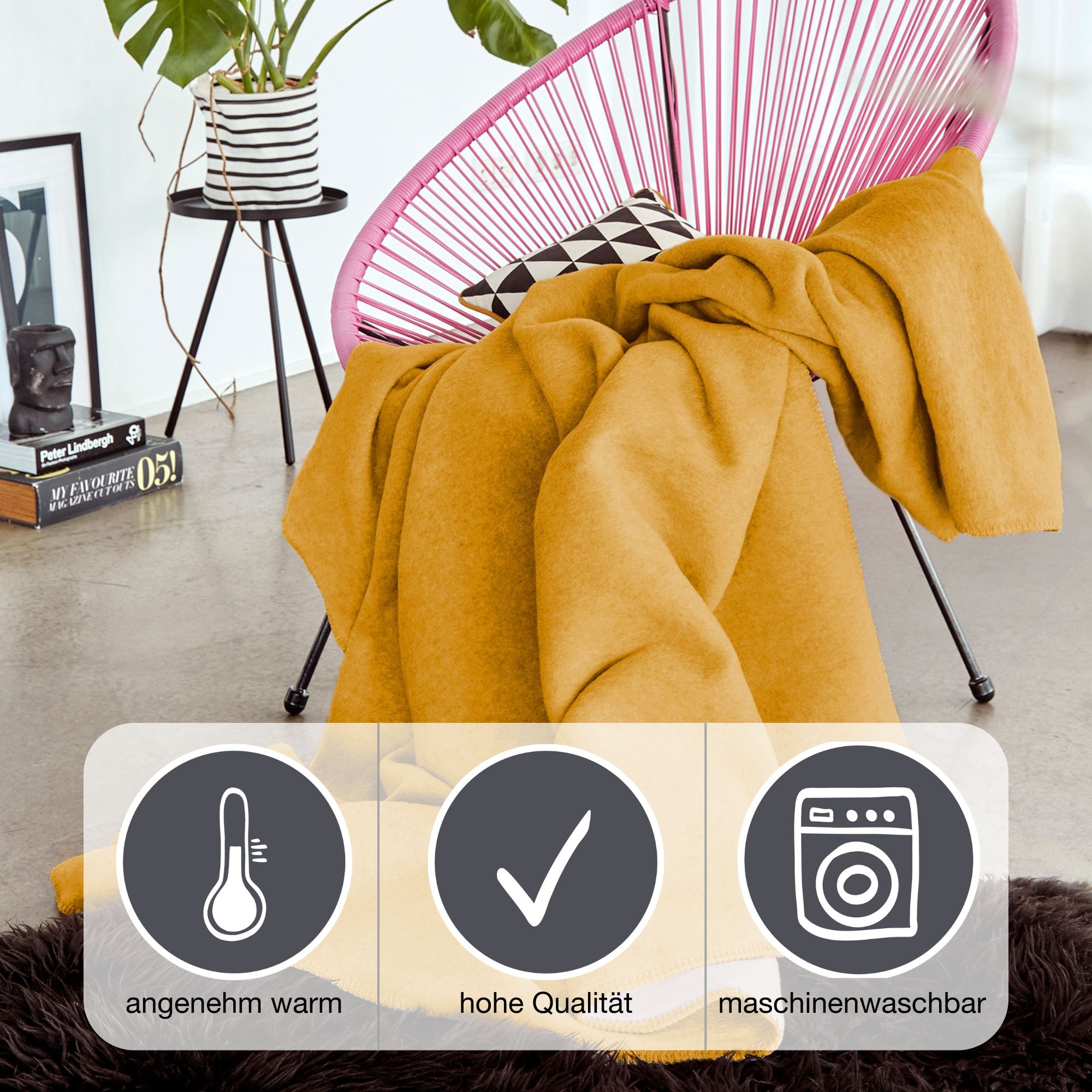 IBENA Wohndecke »Jacquard Decke Dublin«, in trendigen Pastellfarben