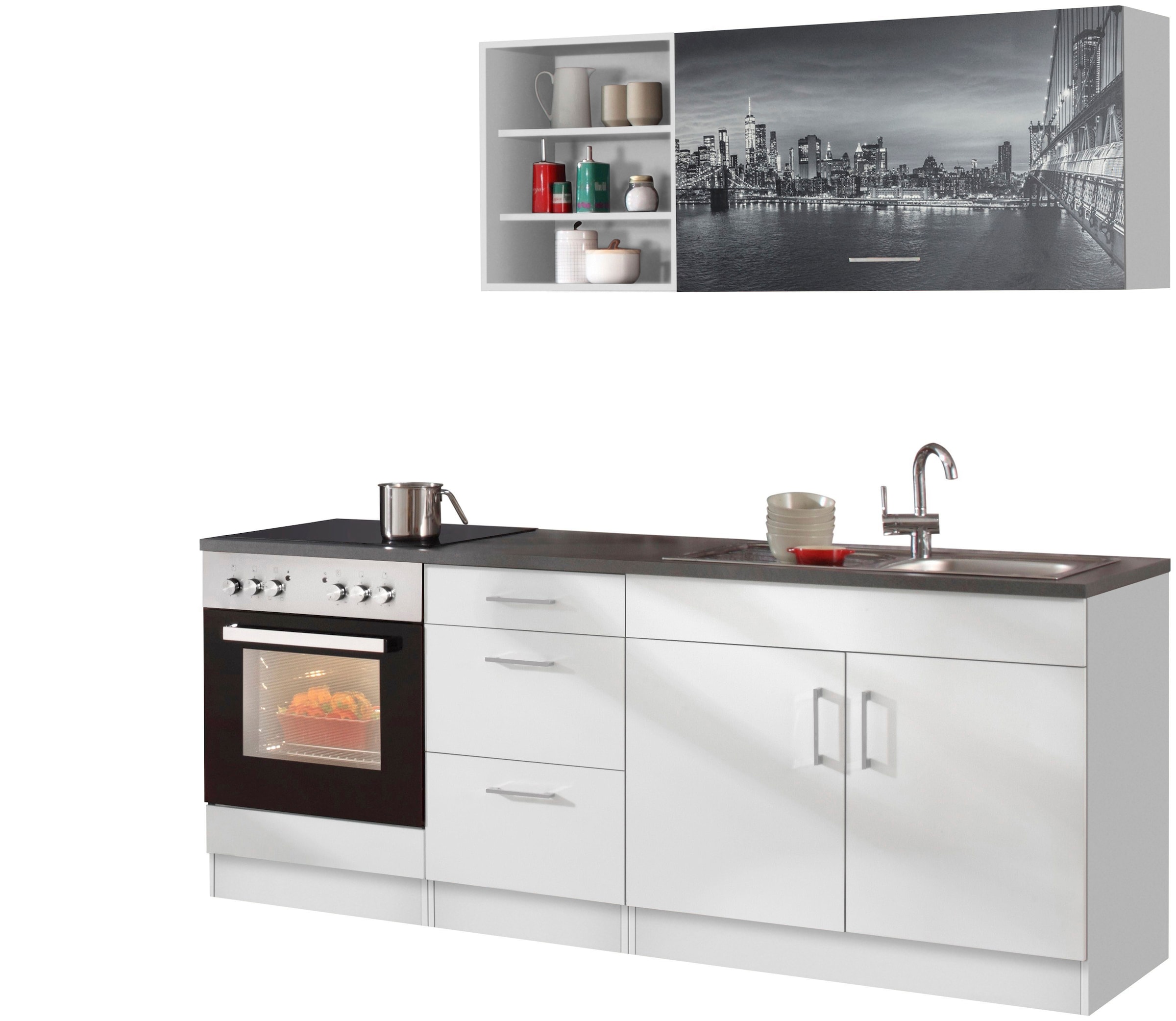 KOCHSTATION Küchenzeile »KS-Paris«, ohne E-Geräte, Breite 210 cm günstig online kaufen