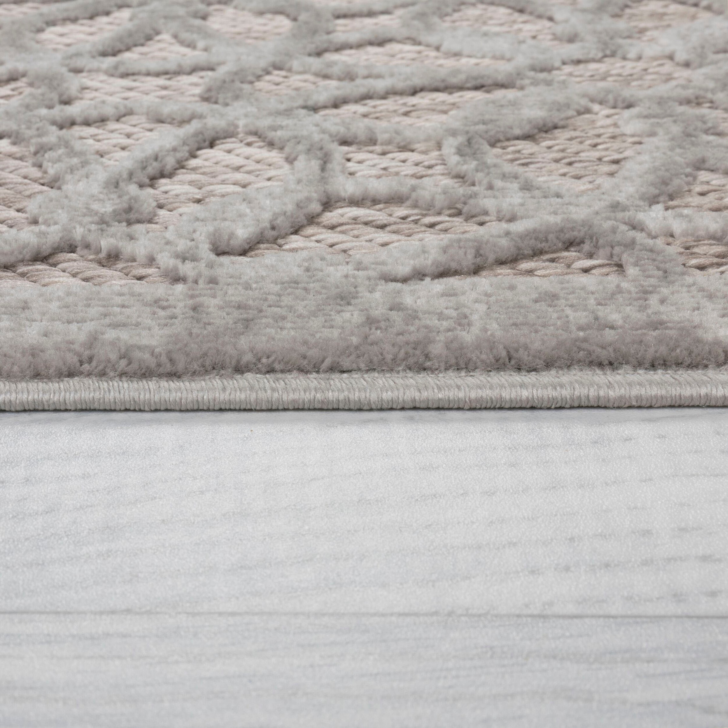 FLAIR RUGS Teppich »Salerno«, rechteckig, 4 mm Höhe, Argento Geometrischer Innen- und Außenteppich