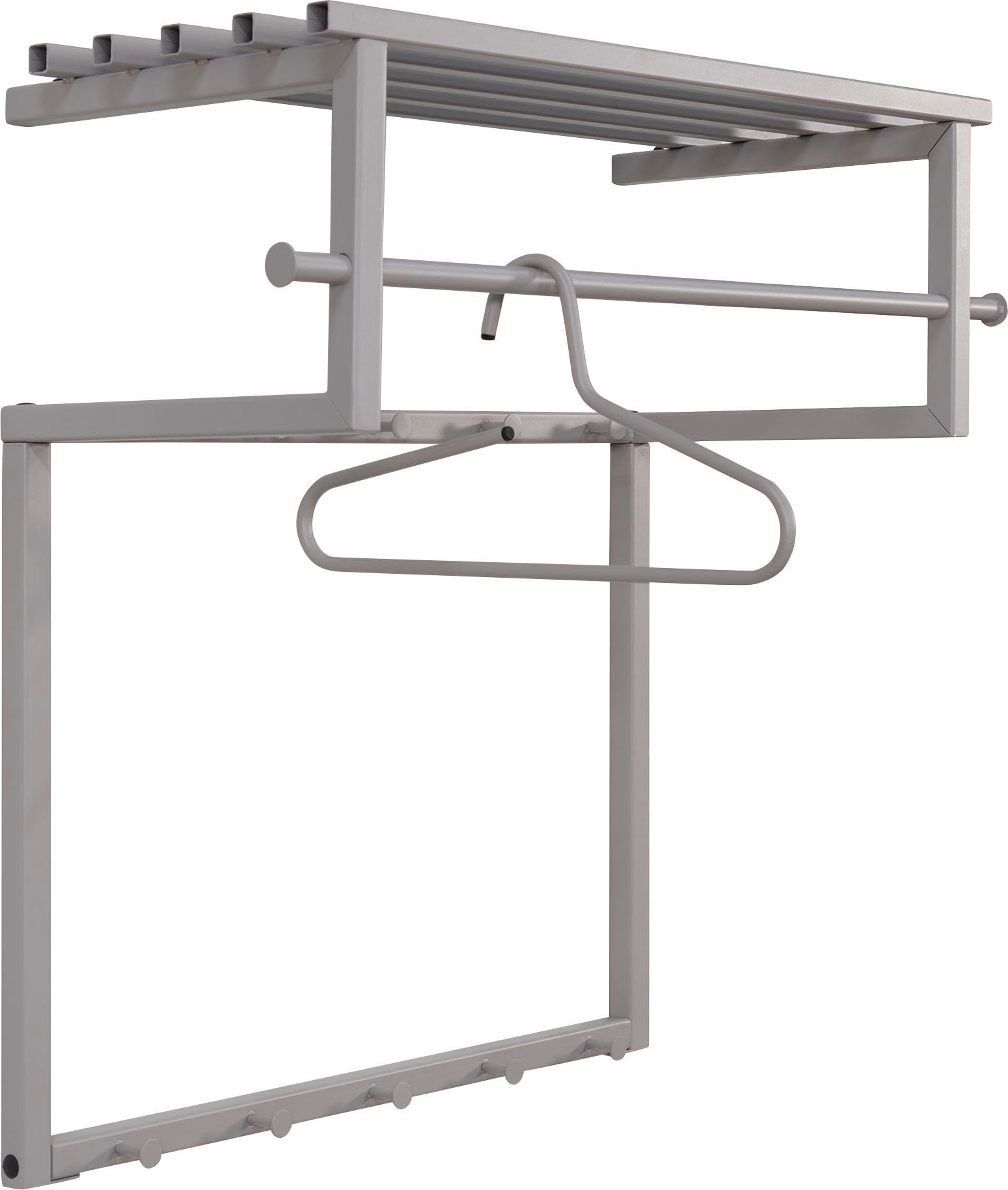 Spinder Design Garderobenleiste »Rizzoli« Familiengarderobe Aus Stahl Mit 10 Haken, Hutablage Und Kleiderstange