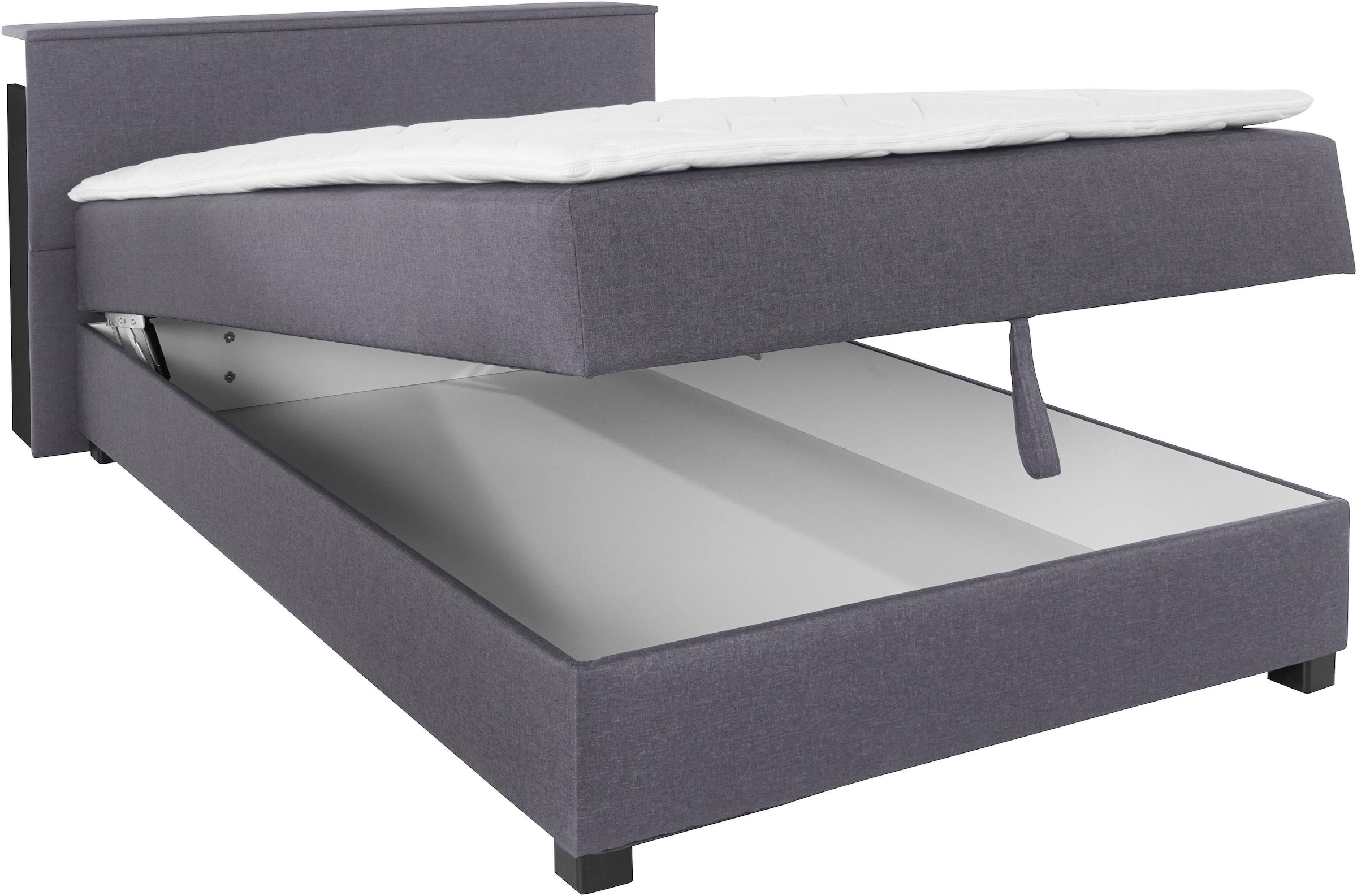 6. Bild von Breckle Northeim Boxspringbett, mit ausziehbarem Regal, Topper und Bettkasten