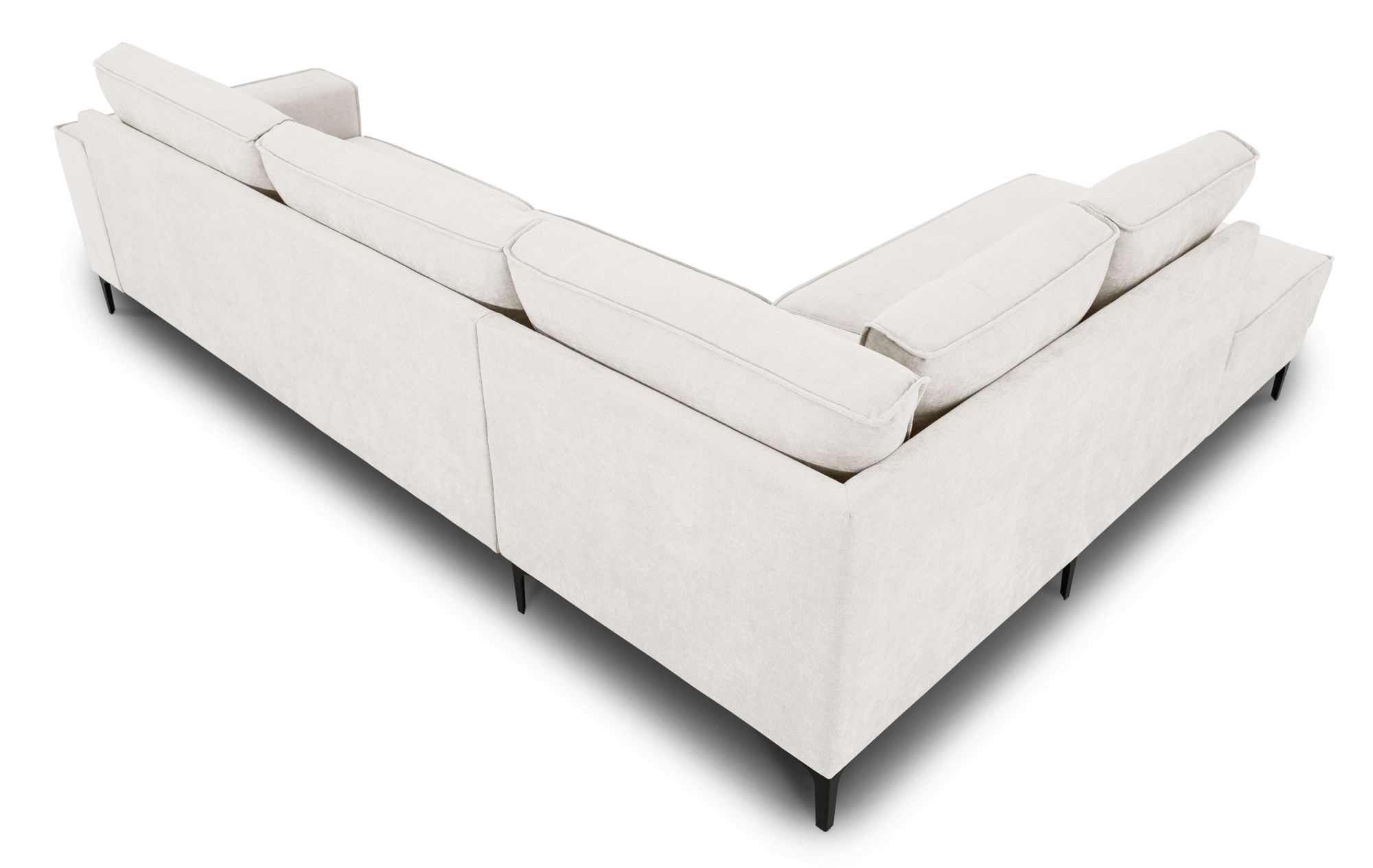 Places of Style Ecksofa »Polsterecke Oland, Struktur, Flachgewebe, Luxus-Microfaser, Boucle«, L-Form, 289 cm, Wellenunterfederung, Skandi-Design, Metallfüße
