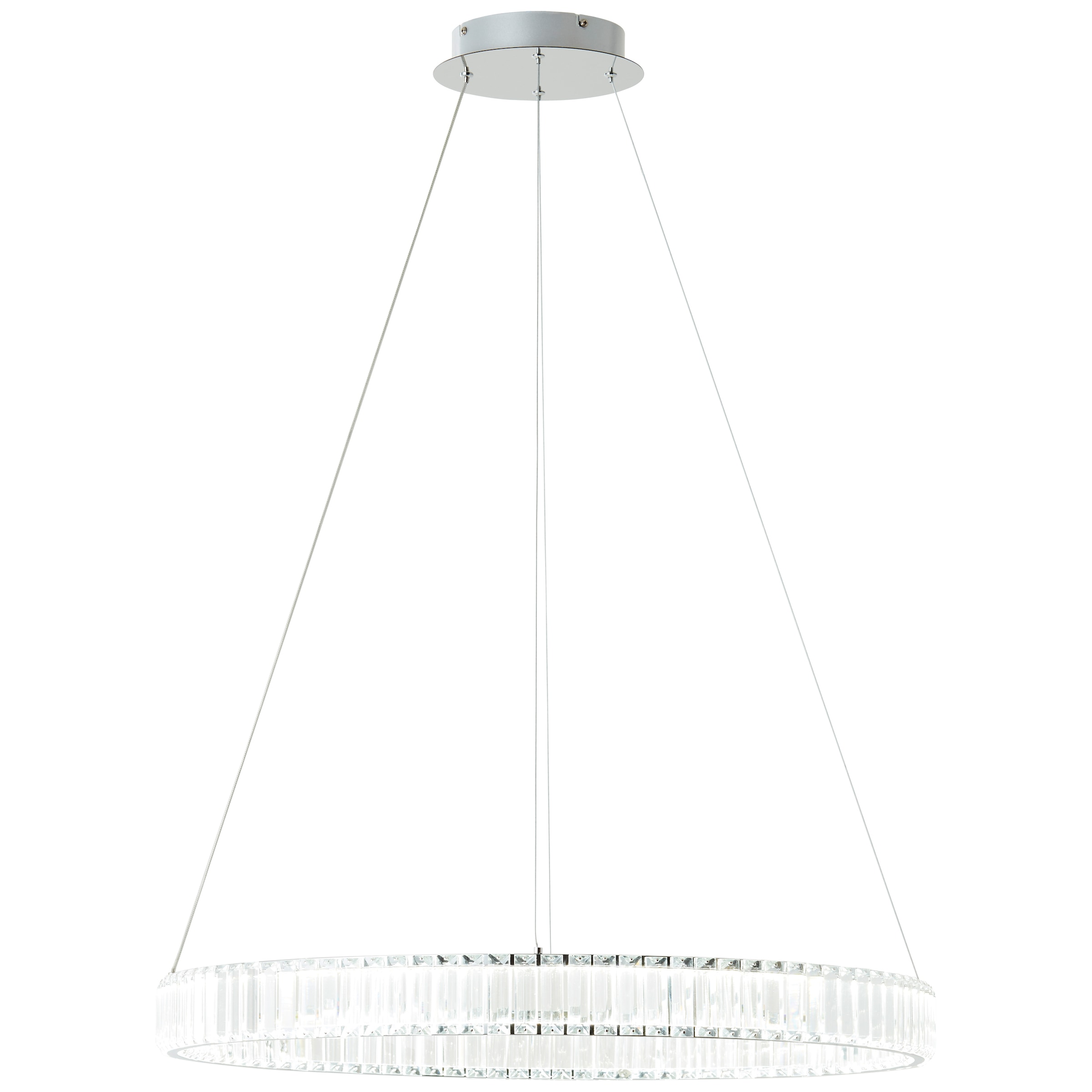 Brilliant LED Pendelleuchte »Queen«, Höhe 150cm, Ø 80cm, 6000lm, kürzbar, Aluminium/Kunststoff, chromfarben