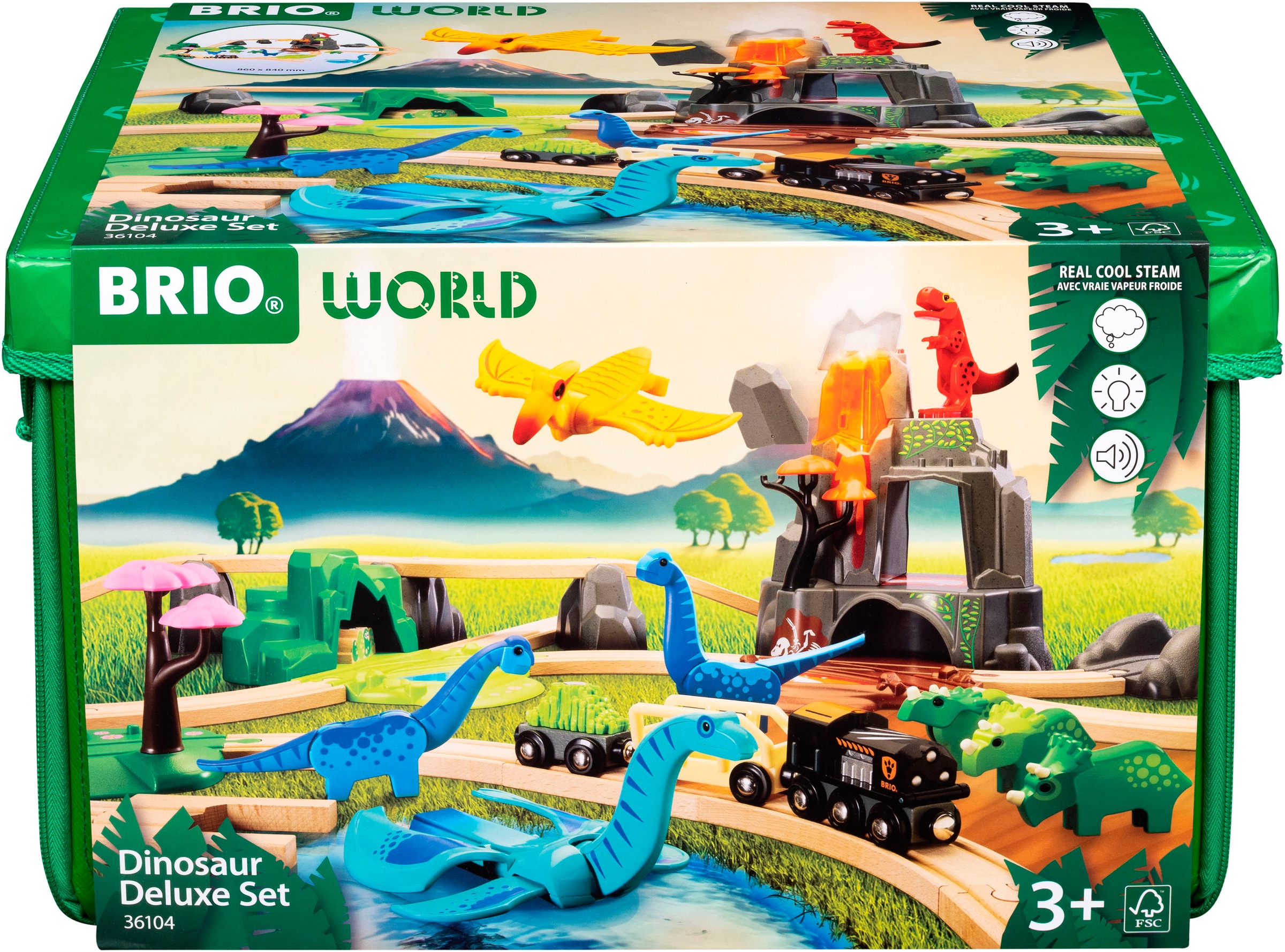 BRIO® Spielzeugeisenbahn-Erweiterung »BRIO® WORLD, Dinosaurier Deluxe Set«, (Set, 45 tlg.), FSC® - schützt Wald - weltweit