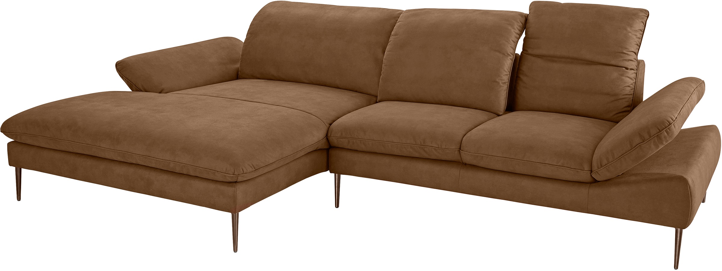 W.SCHILLIG Ecksofa »enjoy&MORE, Designsofa, bequem, elegant und zeitlos, L-Form«, Sitztiefenverstellung, Füße bronze pulverbeschichtet, Breite 340 cm