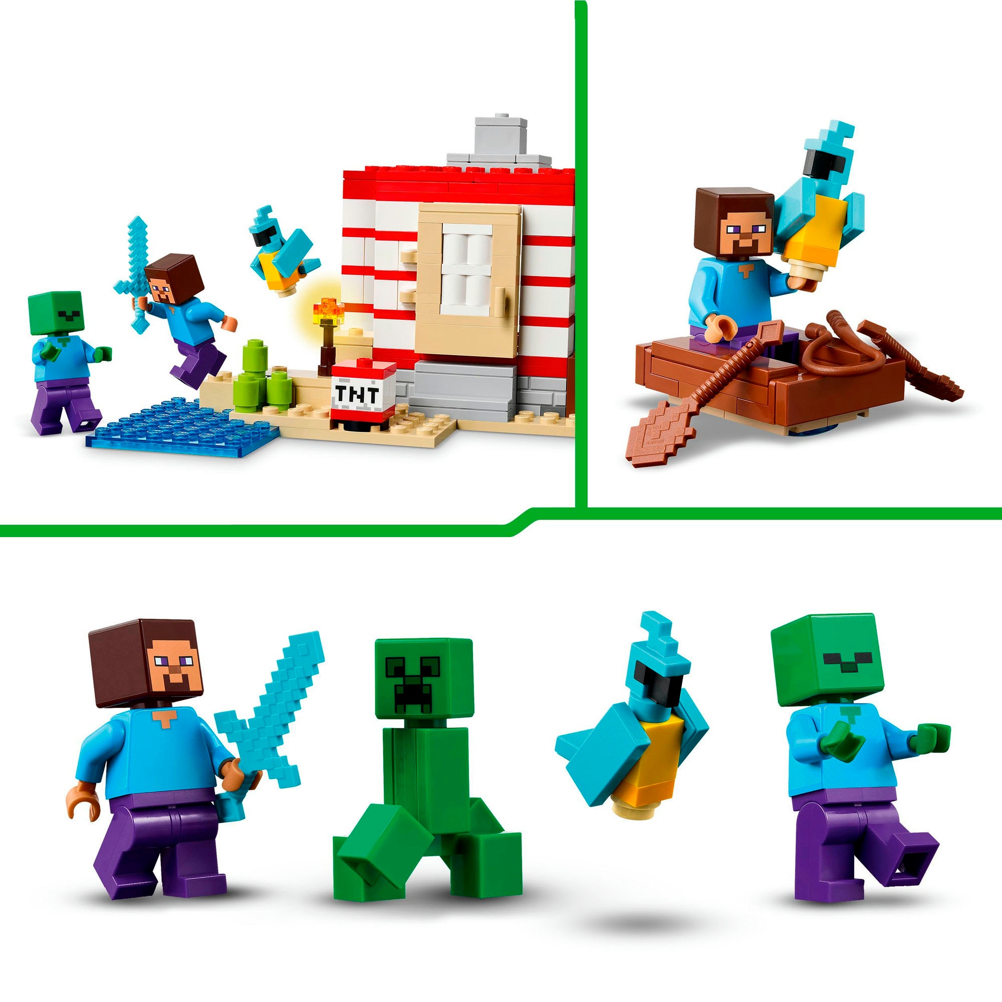 LEGO® Konstruktionsspielsteine »Das TNT-Dschungelhaus (21275), LEGO Minecraft«, (287 St.), Made in Europe
