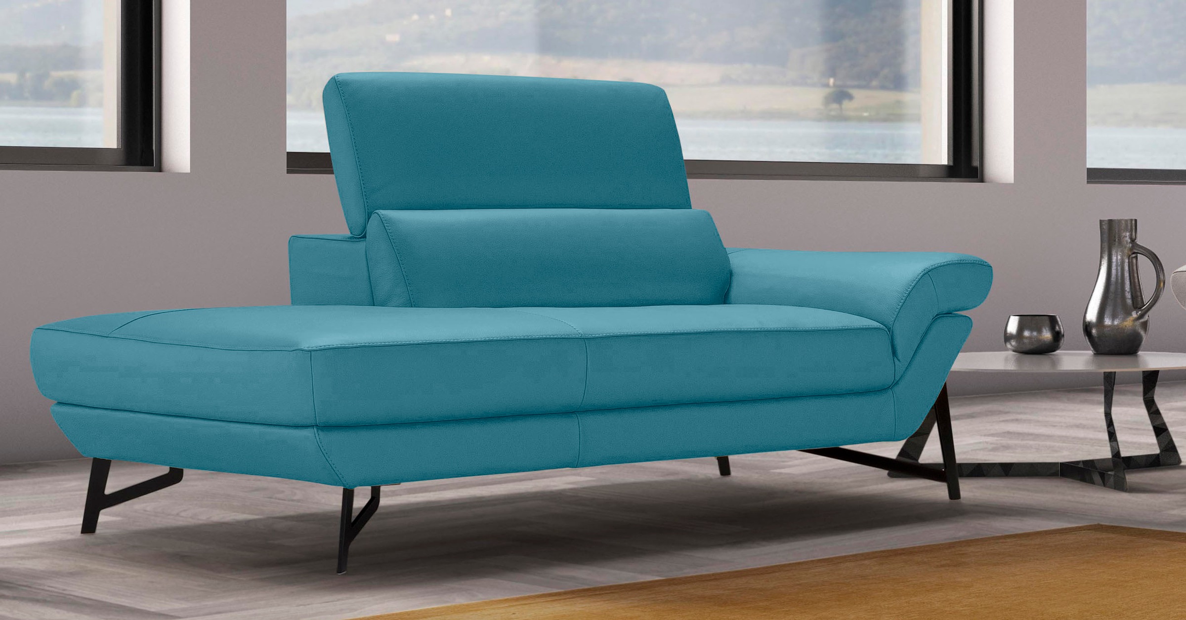 Egoitaliano Ottomane »Narcisa, Designsofa«, mit verstellbarer Kopfstütze, Solitärmöbel als Blickfang