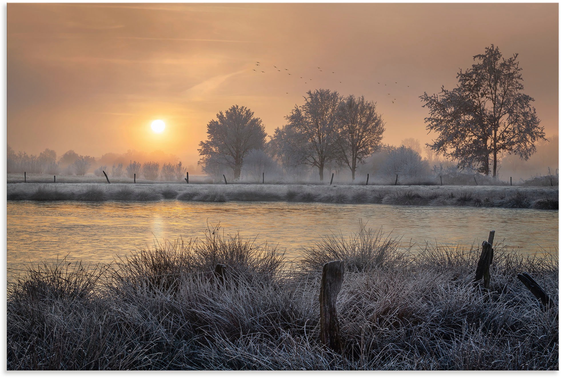 Artland Wandbild »Ein Wintertag beginnt«, Bilder vom Sonnenuntergang & -auf günstig online kaufen
