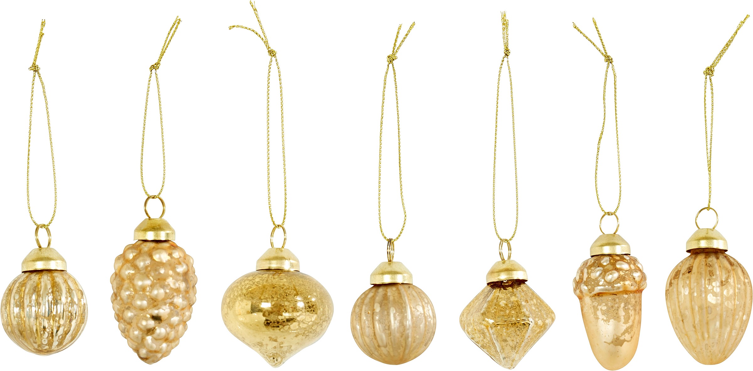 Christbaumschmuck Weihnachtsdeko, Christbaumschmuck, gold (goldfarben), H:3,5cm Ø:3,5cm