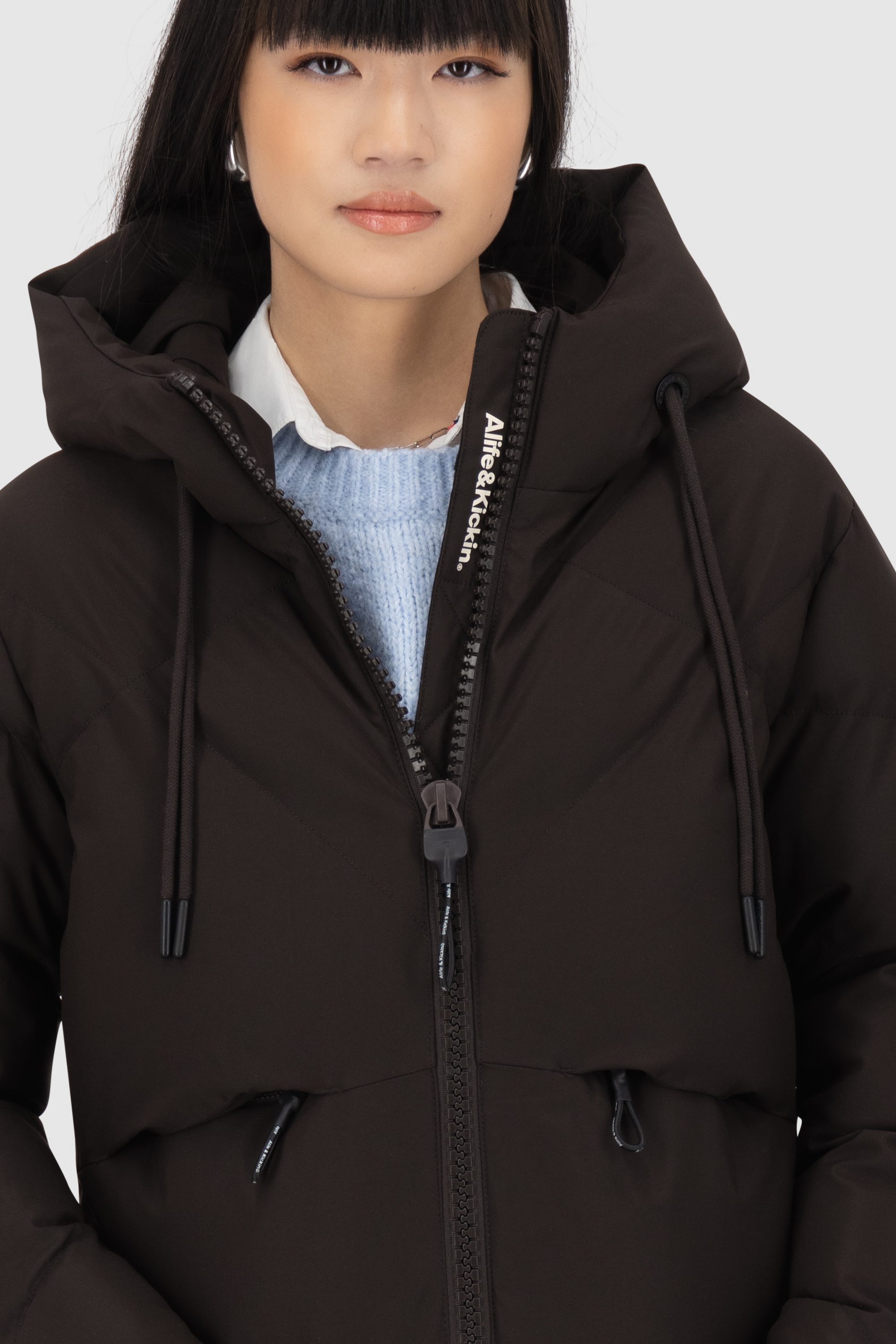 Alife & Kickin Steppjacke »Damen MurielAK A« mit Kapuze Kurze warme moderne Jacke mit großer gefütterter Kapuze