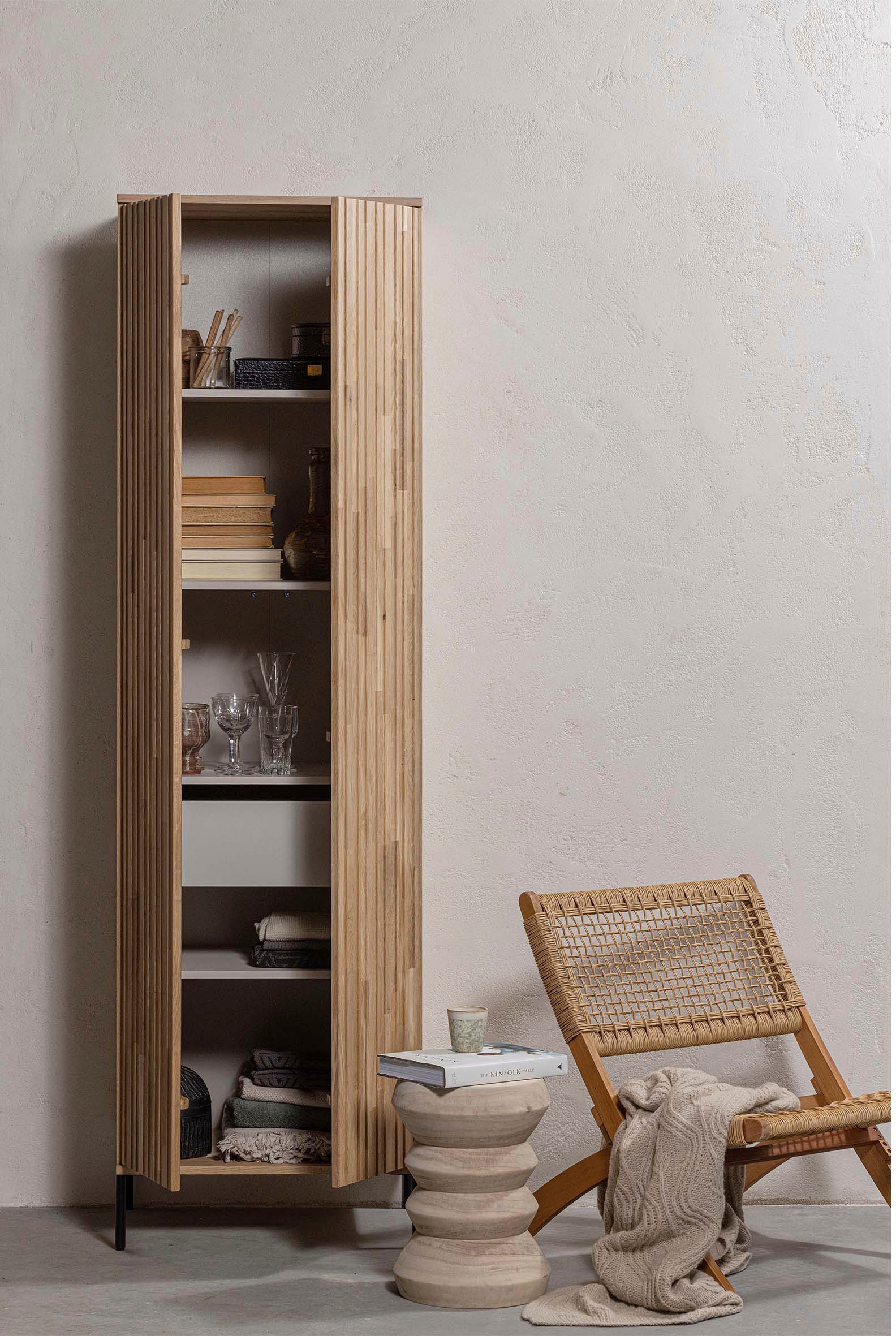 WOOOD Garderobenschrank »New Gravure, Mehrzweckschrank mit 5 Fächern«, mit grafischen Relieftüren, Breite 60 cm