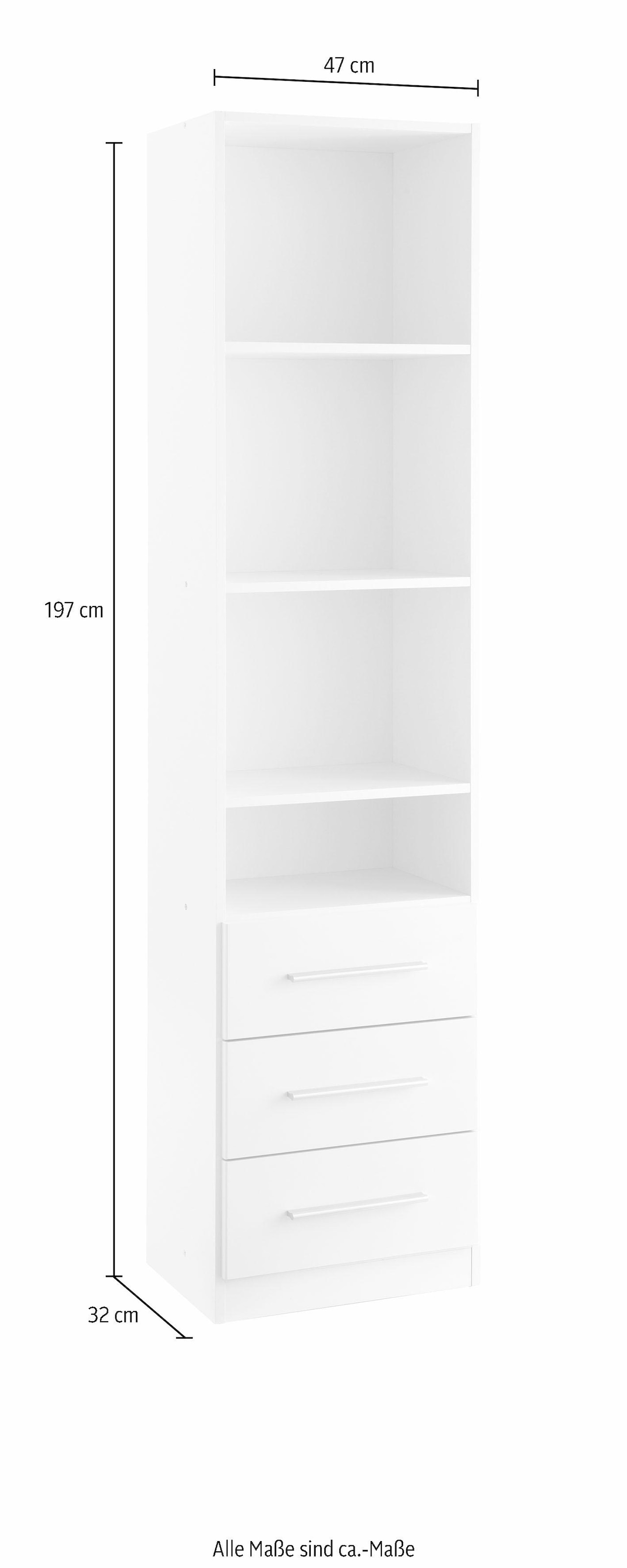 rauch Mehrzweckregal »Regal Bücherregal Bücherschrank Standregal Aufbewahrungsregal MINOSA«, Breite 47 cm mit 3 Außenschubkästen sowie 3 Böden MADE IN GERMANY