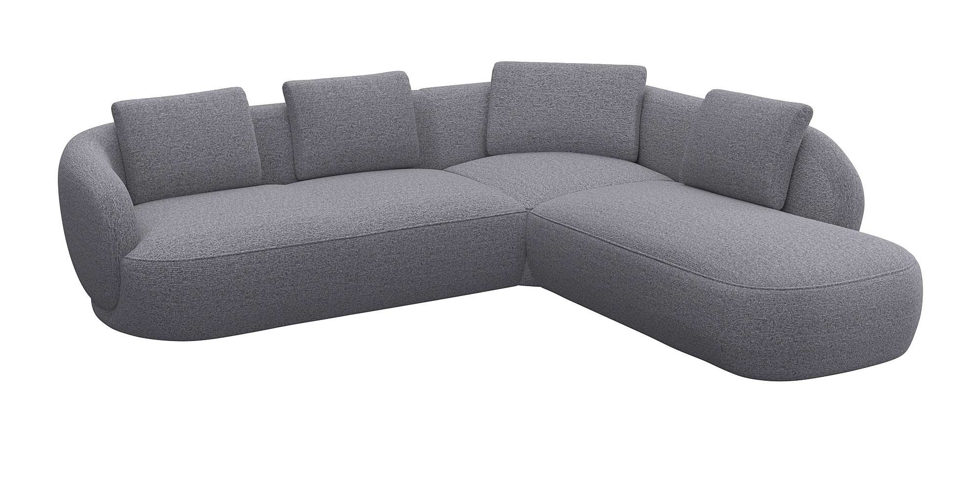 FLEXLUX Ecksofa »Torino, rund, L-Form, Sofa-Ecke mit Ottomane«, Modernes, o günstig online kaufen