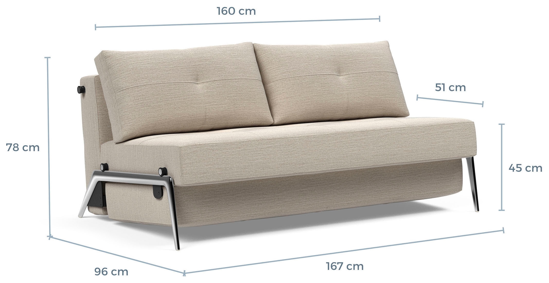 INNOVATION LIVING ™ Schlafsofa »Cubed Klappsofa, hochwertige Schlaffunktion, Design und extra Komfort« Frontauszug, sehr platzsparend, abgewinkelt Sitzen, waagerecht liegen