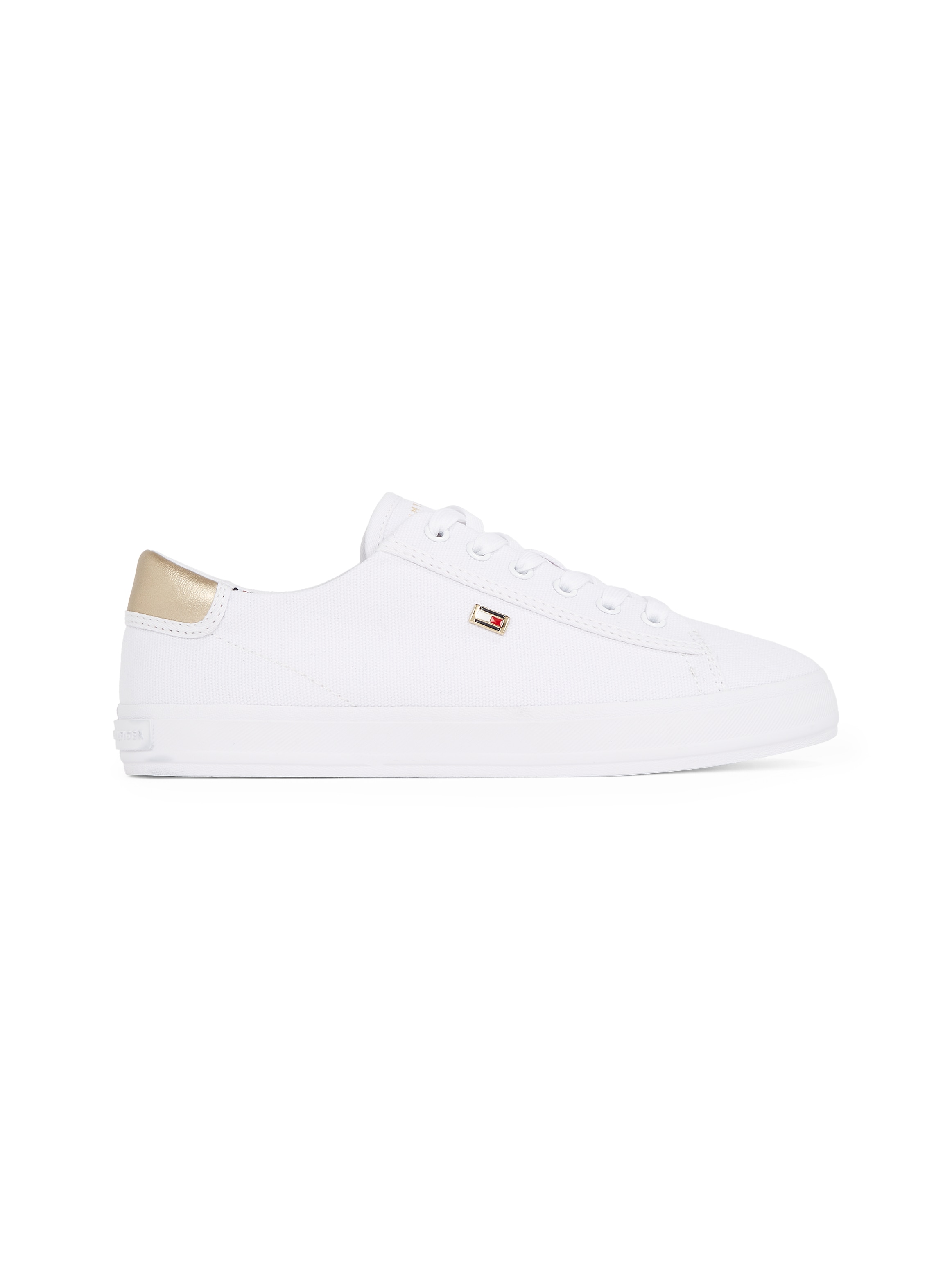 Tommy Hilfiger Plateausneaker »VULC CANVAS LACE UP SNEAKER«, Freizeitschuh, Halbschuh, Schnürschuh, in schmaler Form