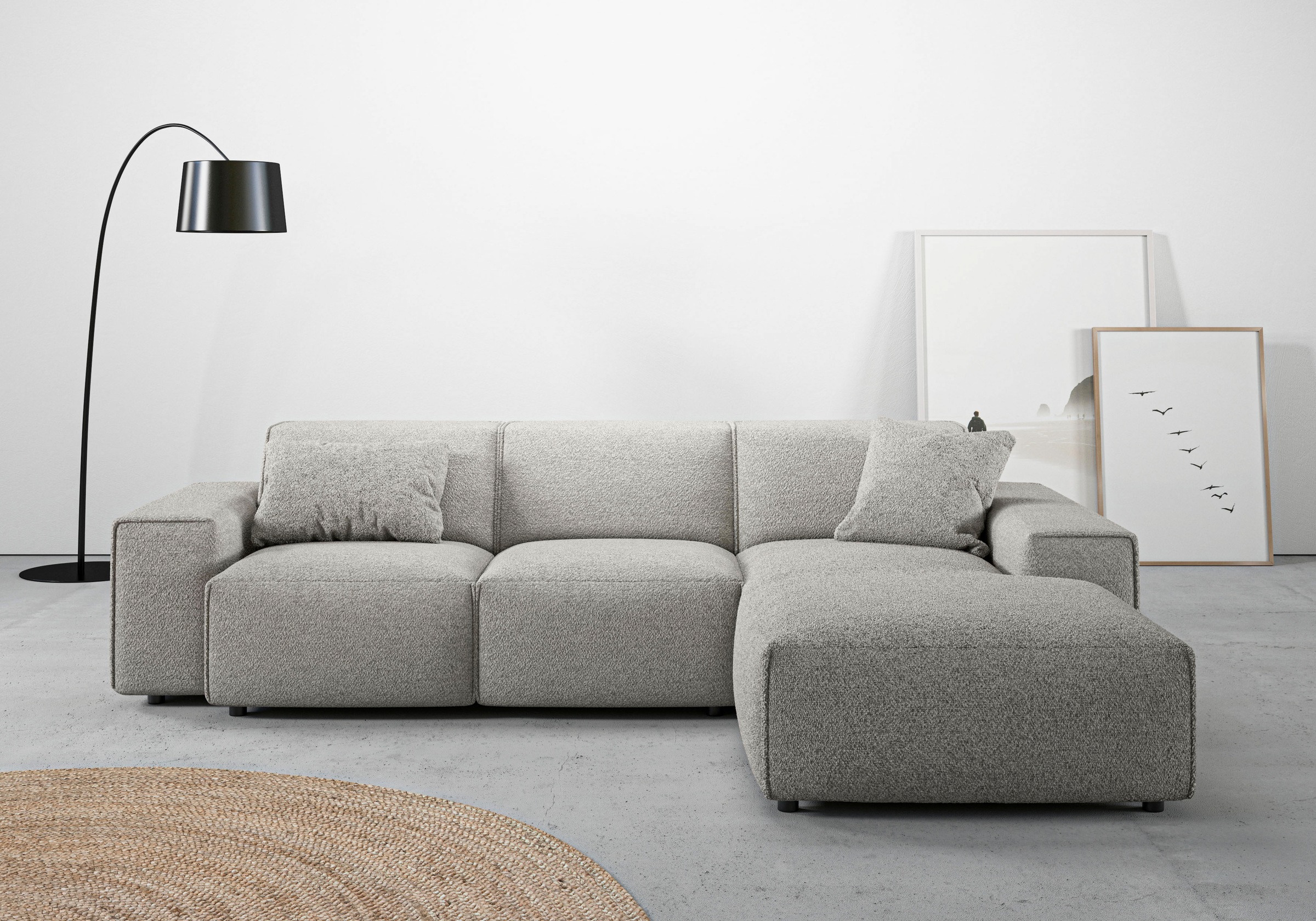 andas Ecksofa »Glimminge L-Form auch in Breitcord, Feincord + Easy care-Bezug,«, Breite 264, Zierkissen