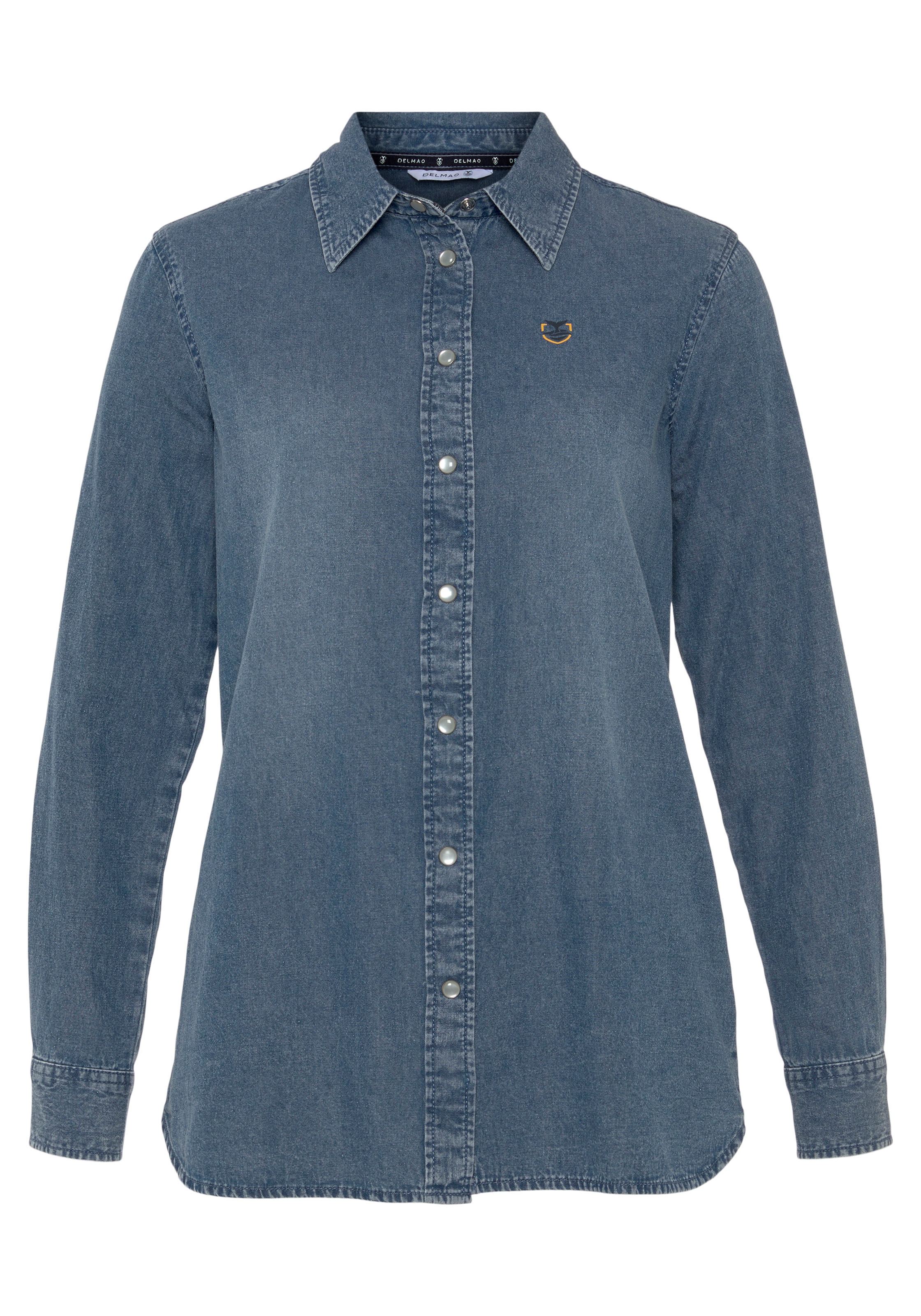 DELMAO Jeansbluse, im klassischen Stil