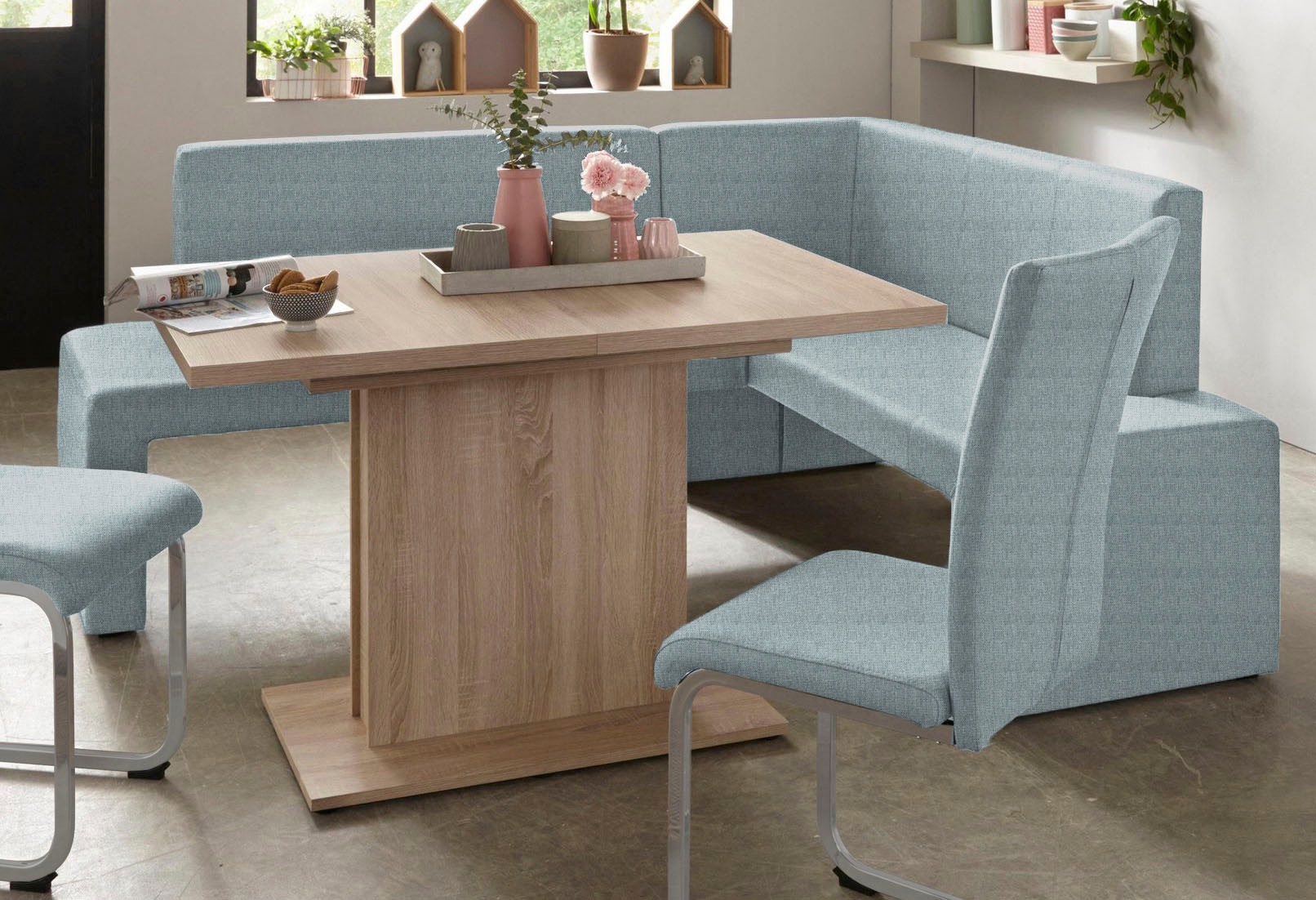Home affaire Freischwinger »Alex«, (Set), 2 St., Struktur 2, Stuhl belastbar bis 120 Kg, Gestell im Chrom-Look