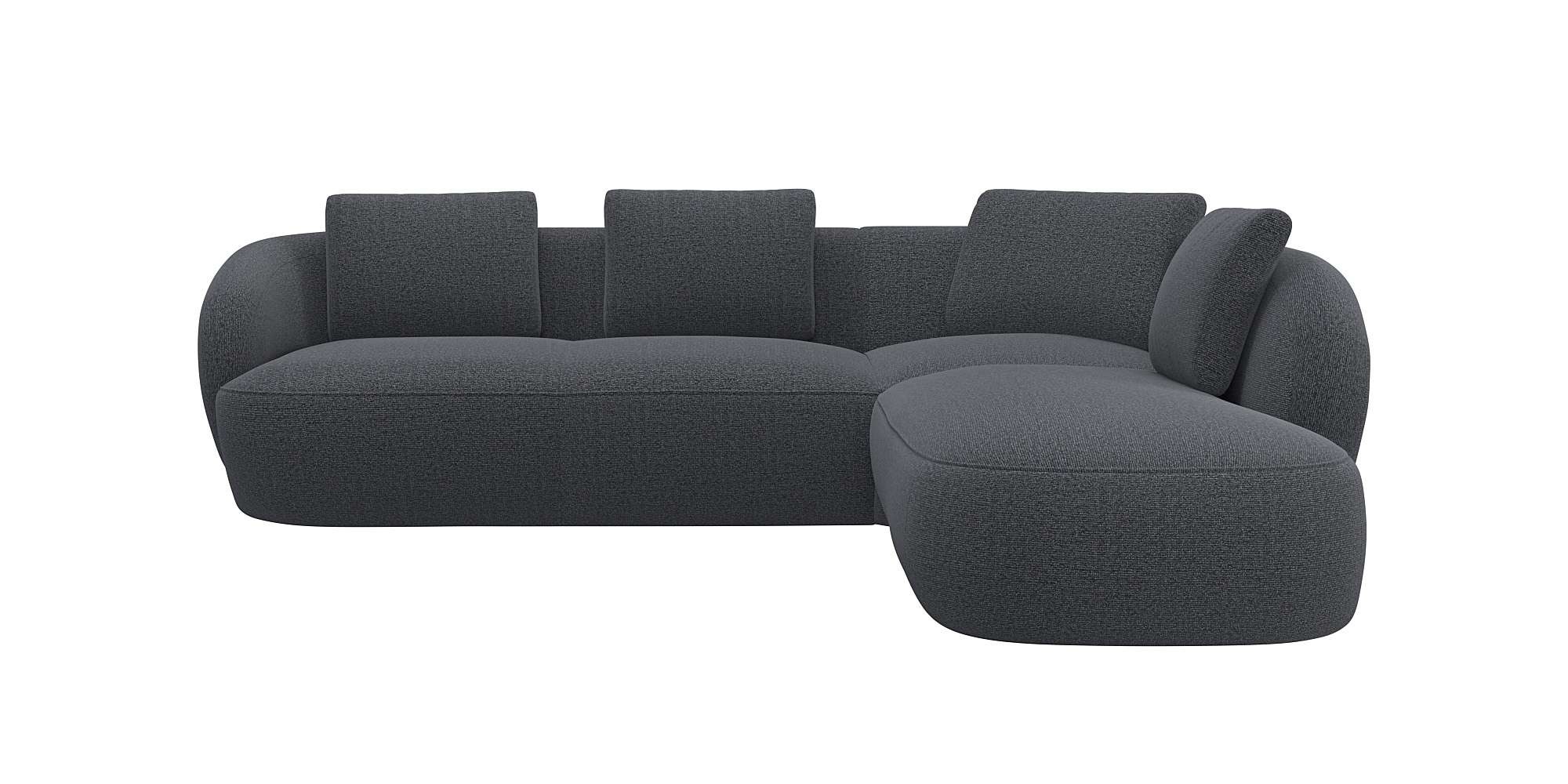 FLEXLUX Ecksofa »Torino, rund, L-Form, Sofa-Ecke mit Ottomane«, Modernes, o günstig online kaufen
