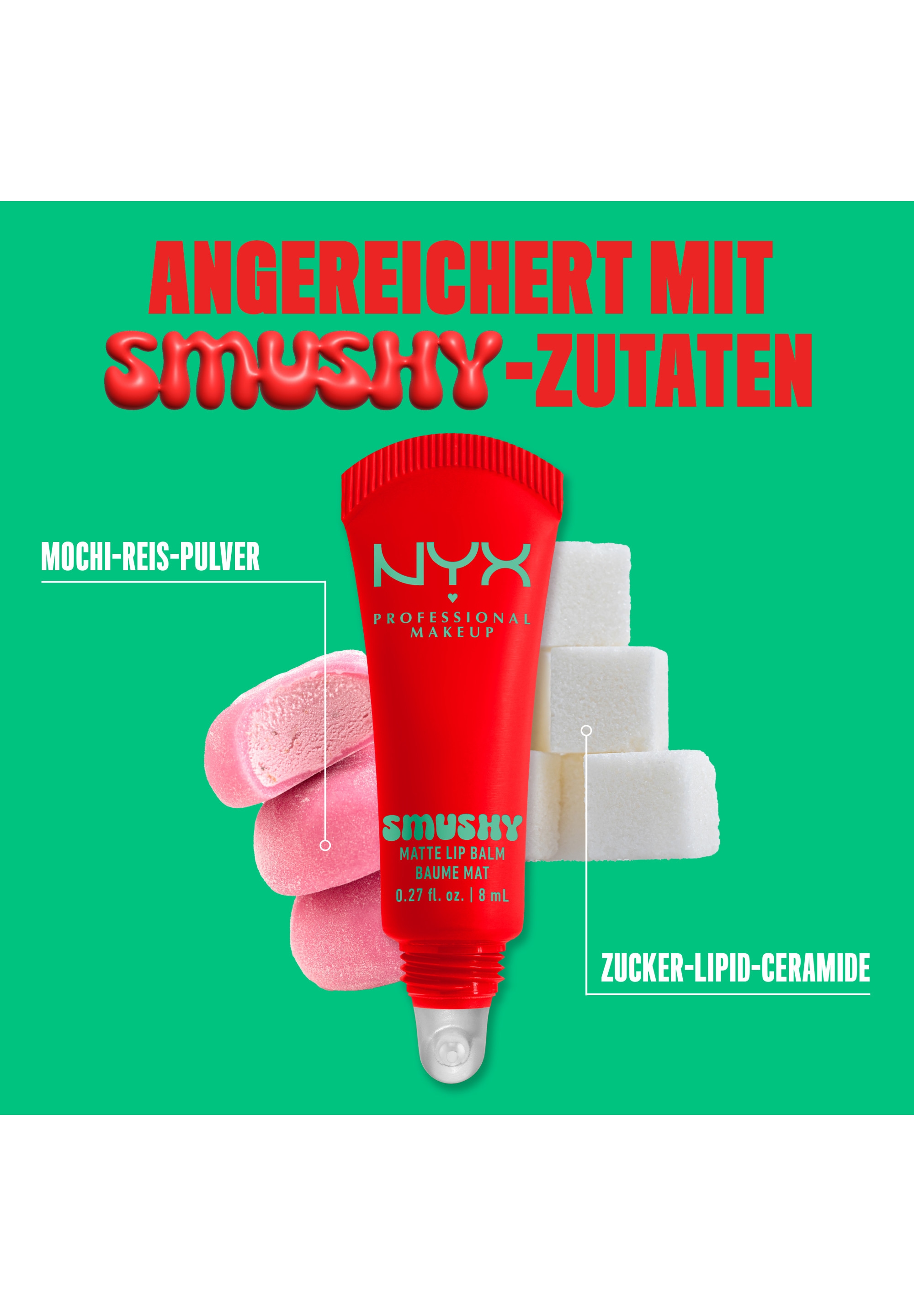 NYX Lippenbalsam »NYX Professional Makeup Smushy Matte Lip Balm« jeder der Farbtöne hat einen einzigartigen, süßen Duft