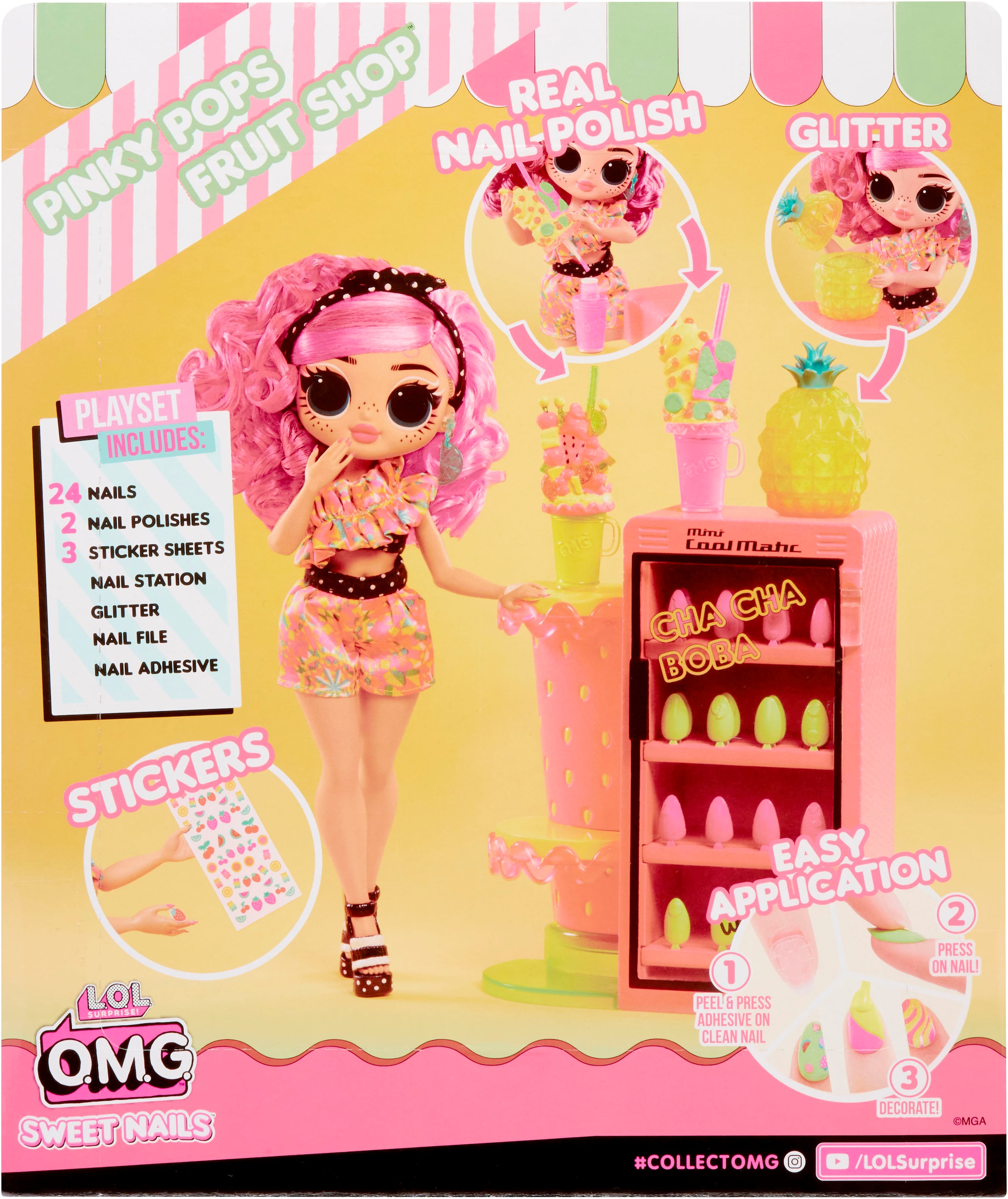 L.O.L. SURPRISE! Anziehpuppe »OMG Sweet Nails™ - Pinky Pops Fruit Shop«