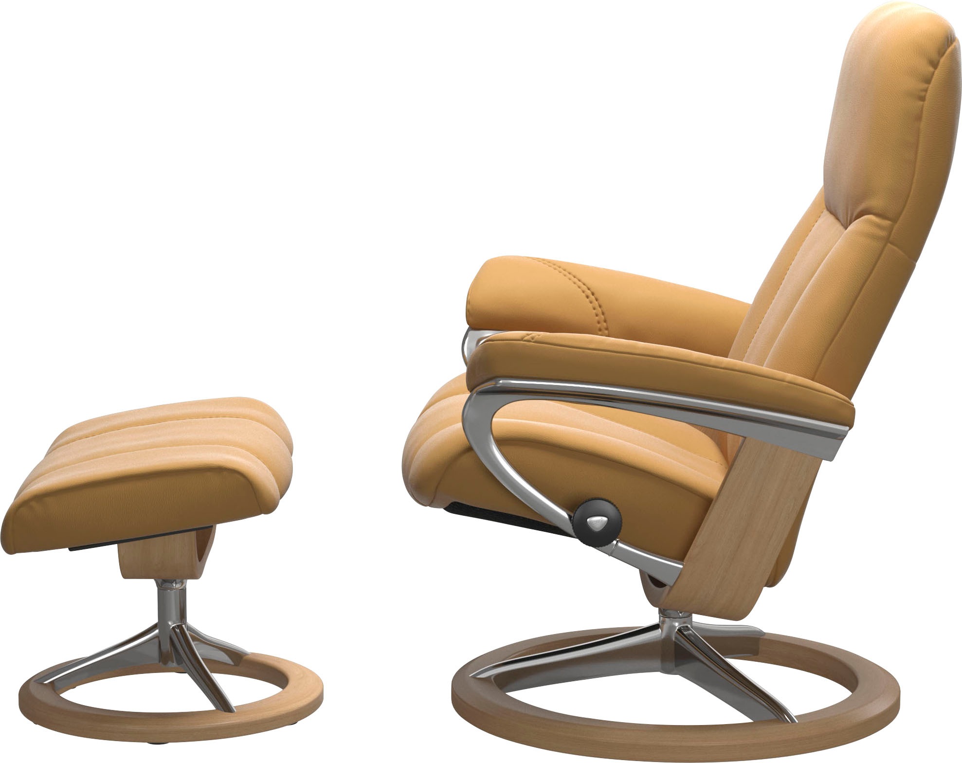 Stressless® Relaxsessel »Consul«, (Set, Relaxsessel mit Hocker), mit Hocker, mit Signature Base, Größe M, Gestell Eiche