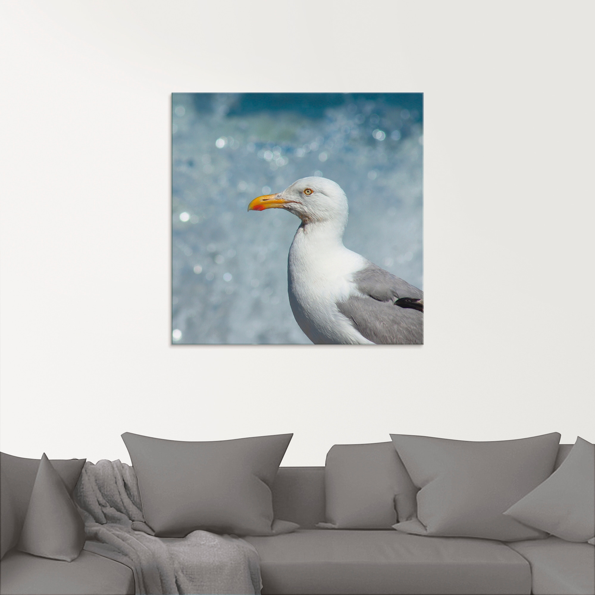 Artland Glasbild »Möwe an der Nordseeküste«, Vögel, (1 St.), in verschiedenen Größen