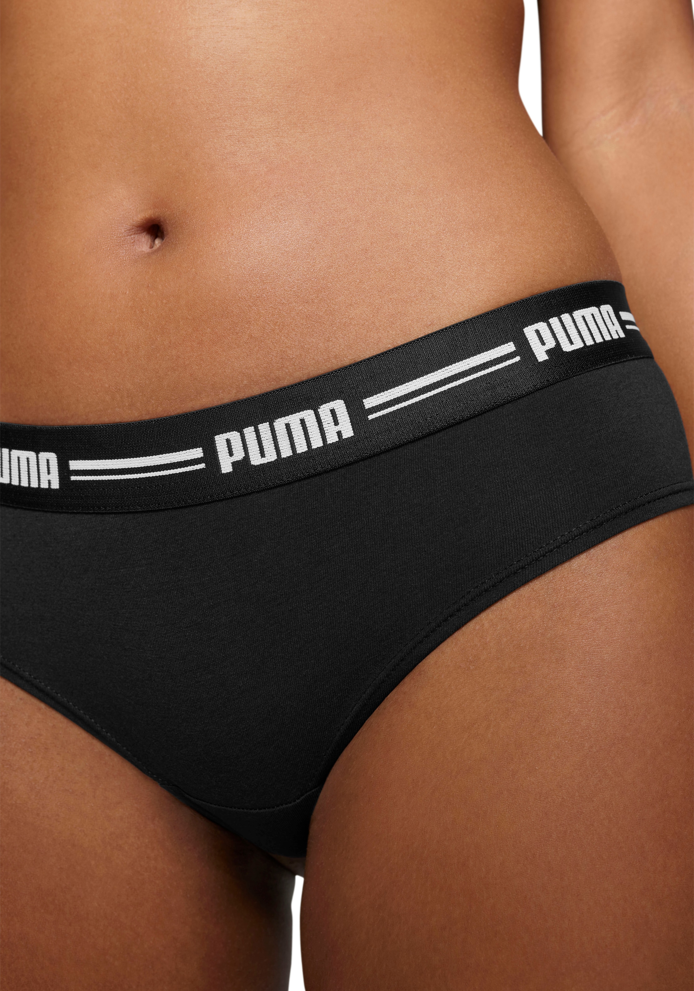 PUMA Brasilslip »PUMA WOMEN BRAZILIAN 2P HANG«, (2er Pack), mit weichem Logobündchen