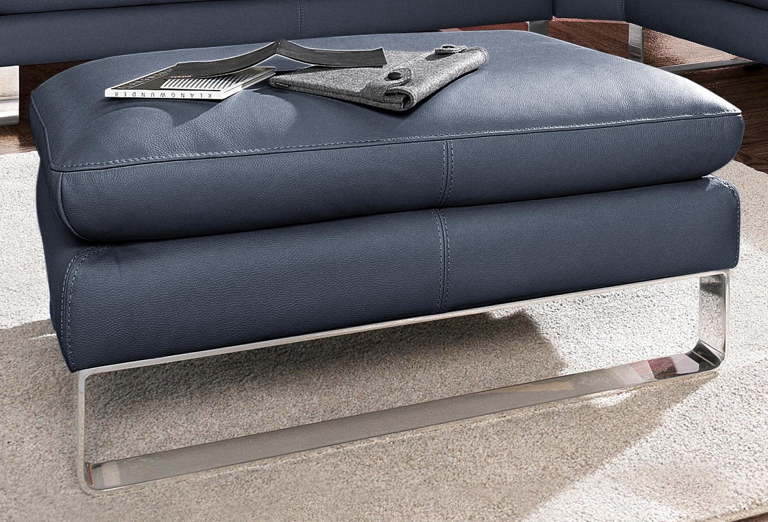 Hocker CALIA ITALIA "Dave", blau, B:95cm H:42cm T:68cm, Hocker, Hocker, mit Kufenfuß